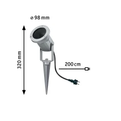 LED Gartenstrahler - LED Gartenstrahler IP65 rund 98mm max. 28W 230V Alu Aluminium