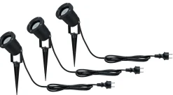 LED Gartenstrahler - LED Gartenstrahler IP65 rund 92mm 3000K 3x3,5W 3x230lm 230V 38° Schwarz Aluminium