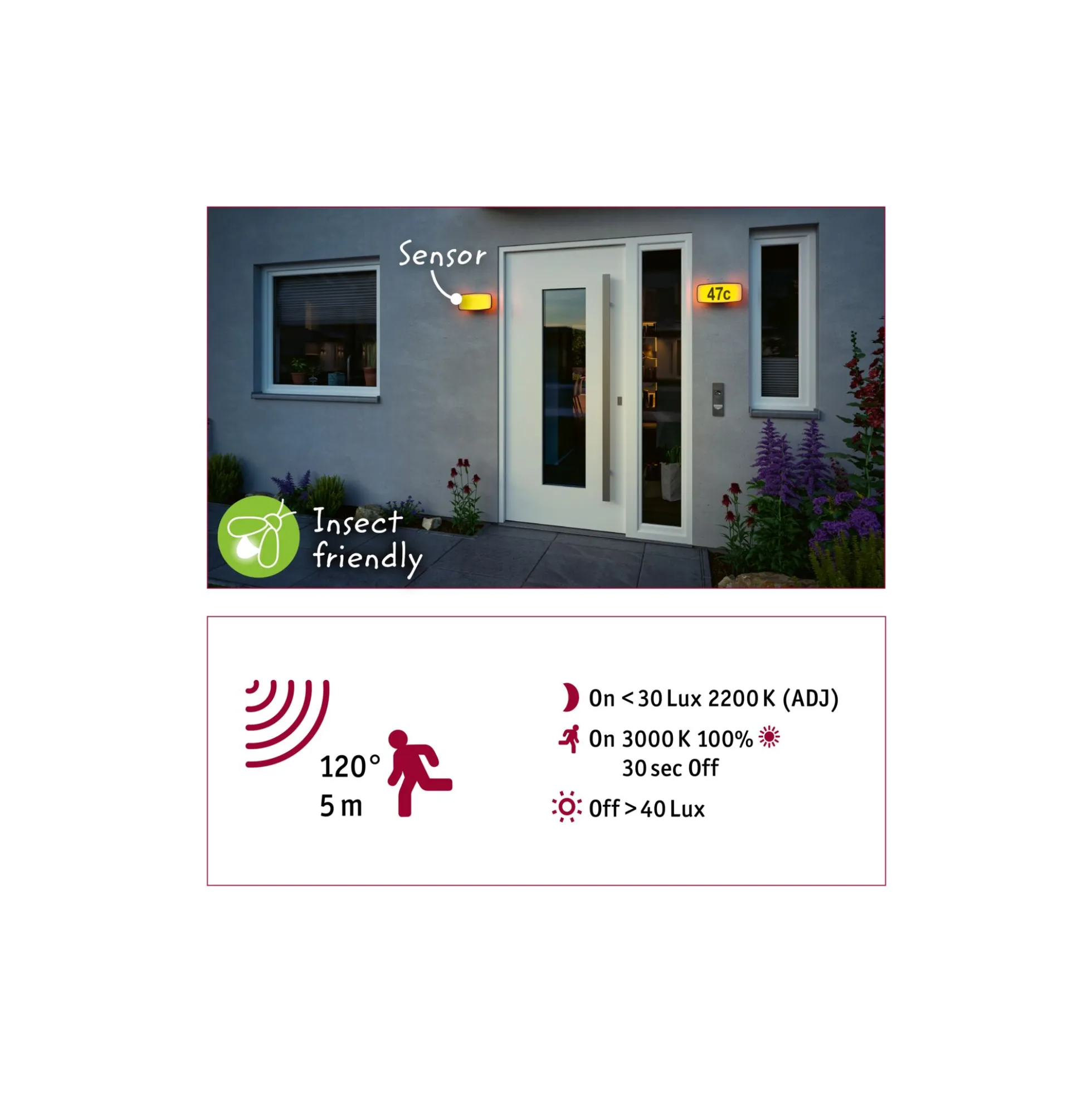 LED Hausnummernleuchte Smart Home Zigbee 3.0 - Sheera insektenfreundlich