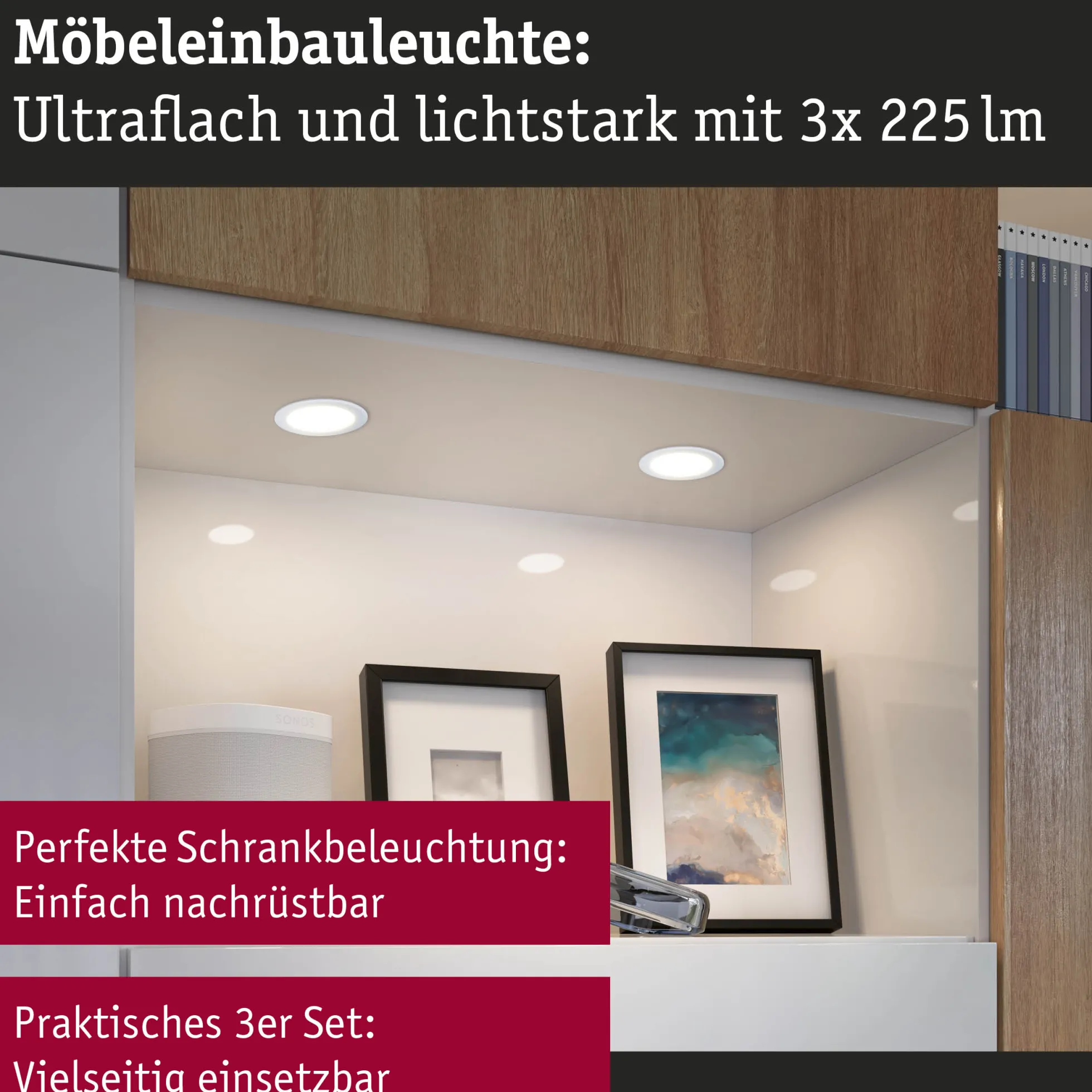 LED Möbeleinbauleuchten - 3er-Set