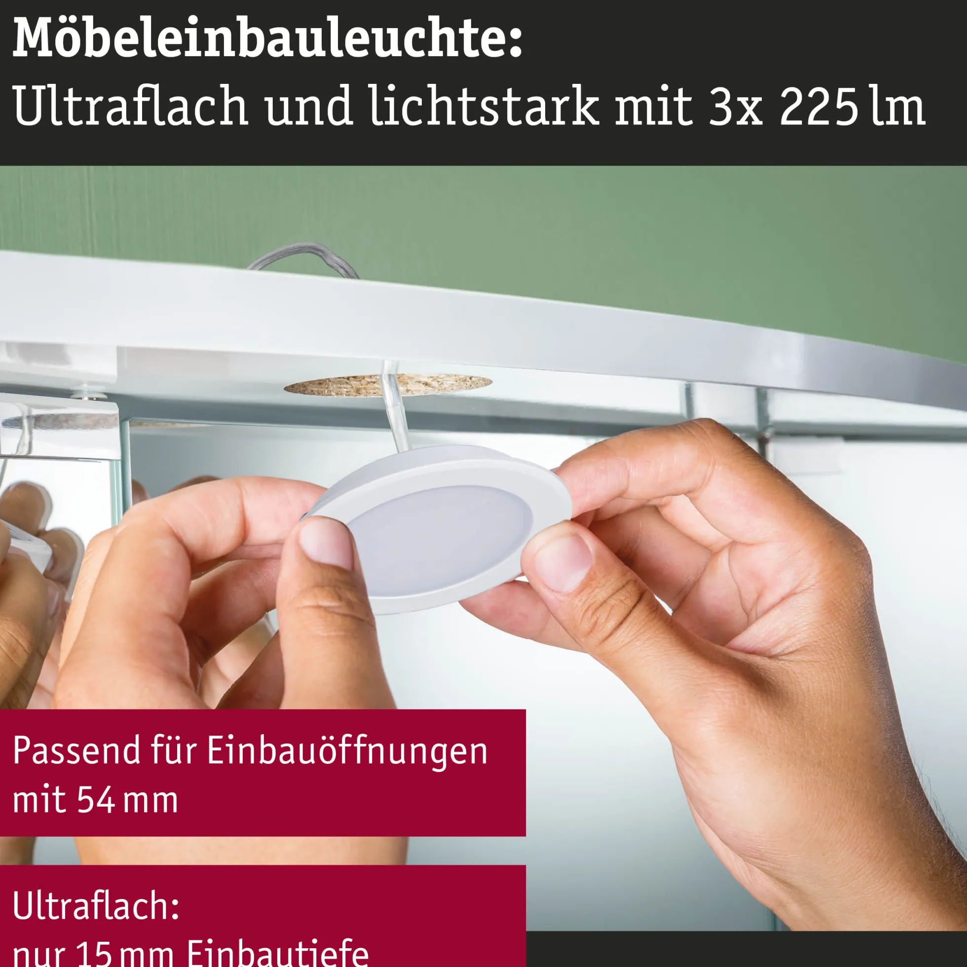 LED Möbeleinbauleuchten - 3er-Set