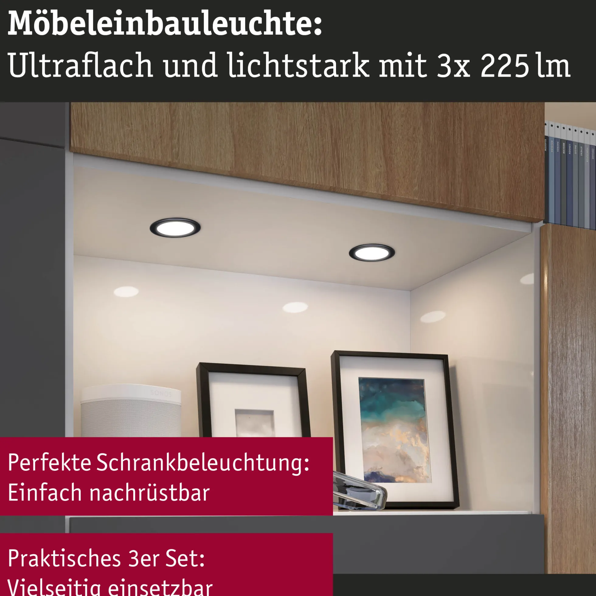 LED Möbeleinbauleuchten - 3er-Set