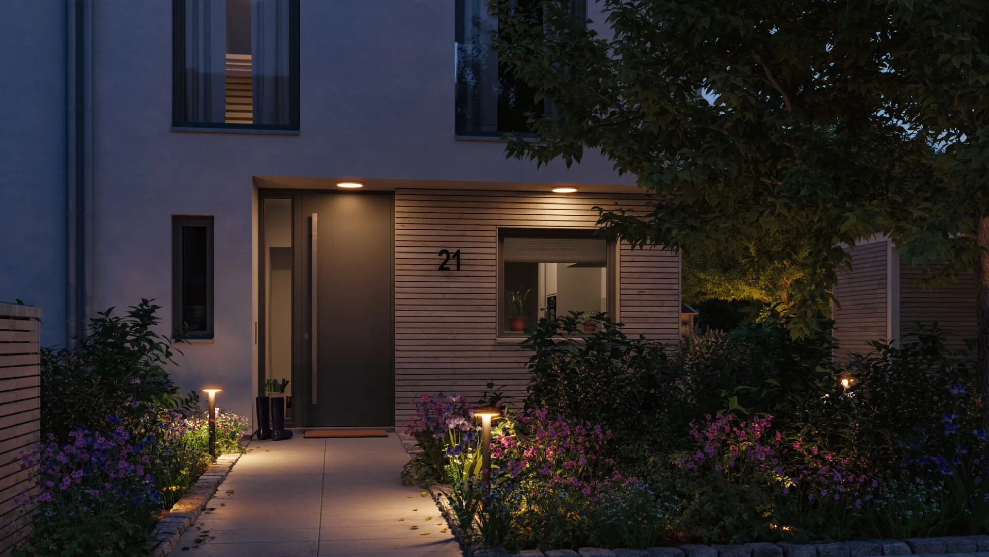 LED Pollerleuchte Smart Home Zigbee 3.0 - Plate insektenfreundlich