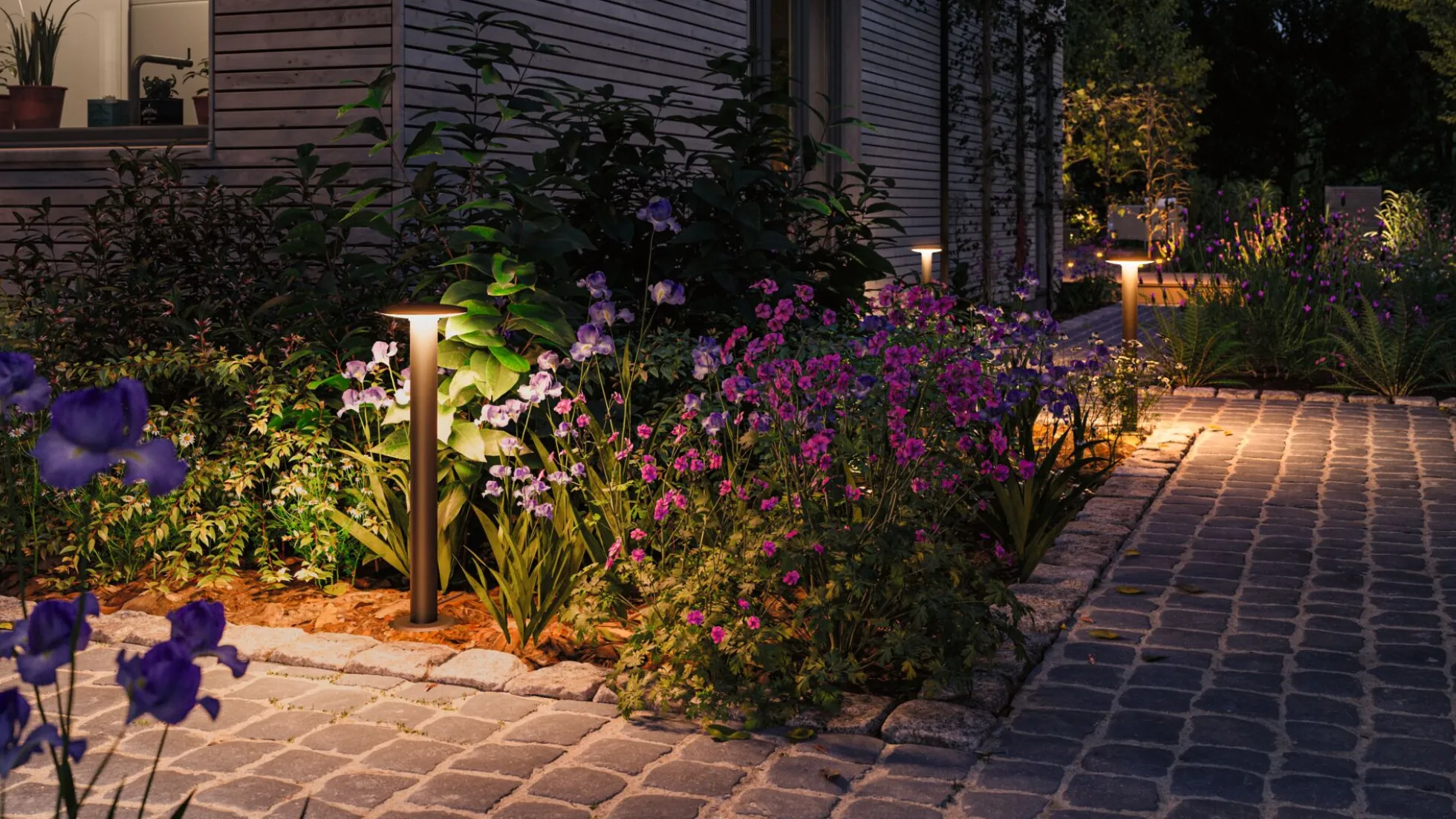 LED Pollerleuchte Smart Home Zigbee 3.0 - Plate insektenfreundlich