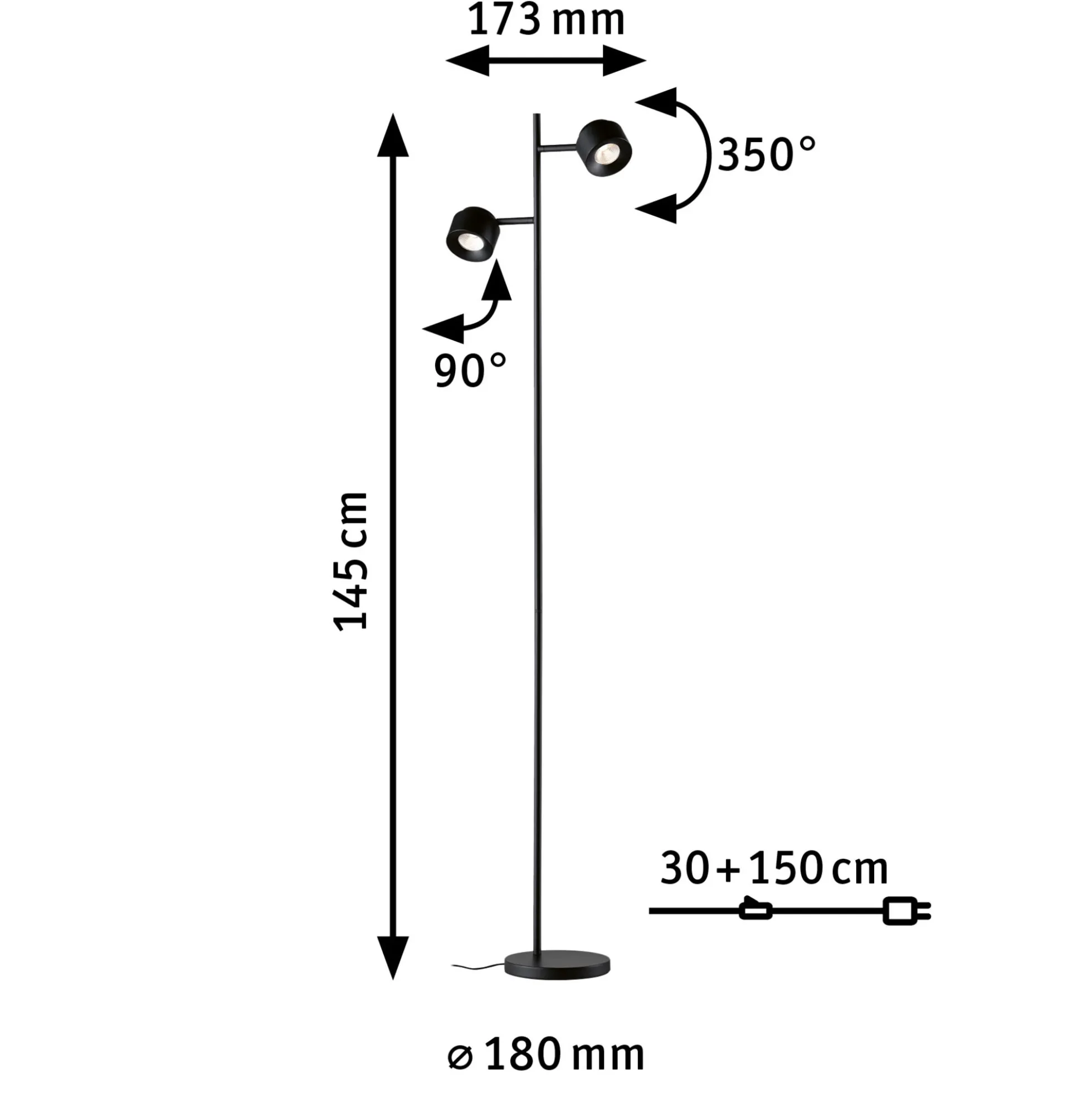 LED Stehleuchte 3-Step-Dim - Pane