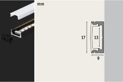 LED Strip Profil - Base Weißer Diffusor 1m