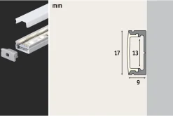 LED Strip Profil - Base Weißer Diffusor 1m