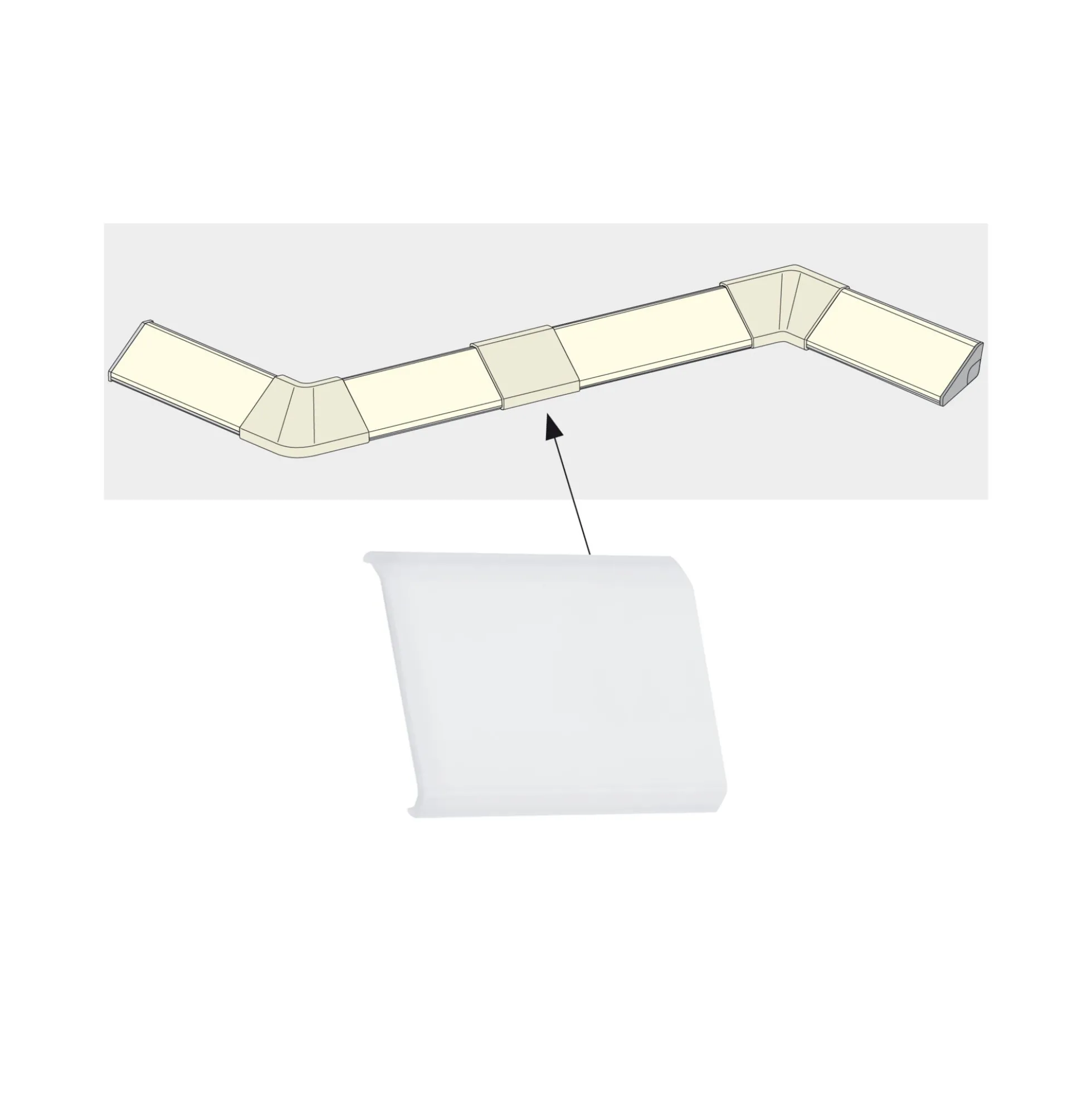 LED Strip Profil - Delta Cover 4er Set