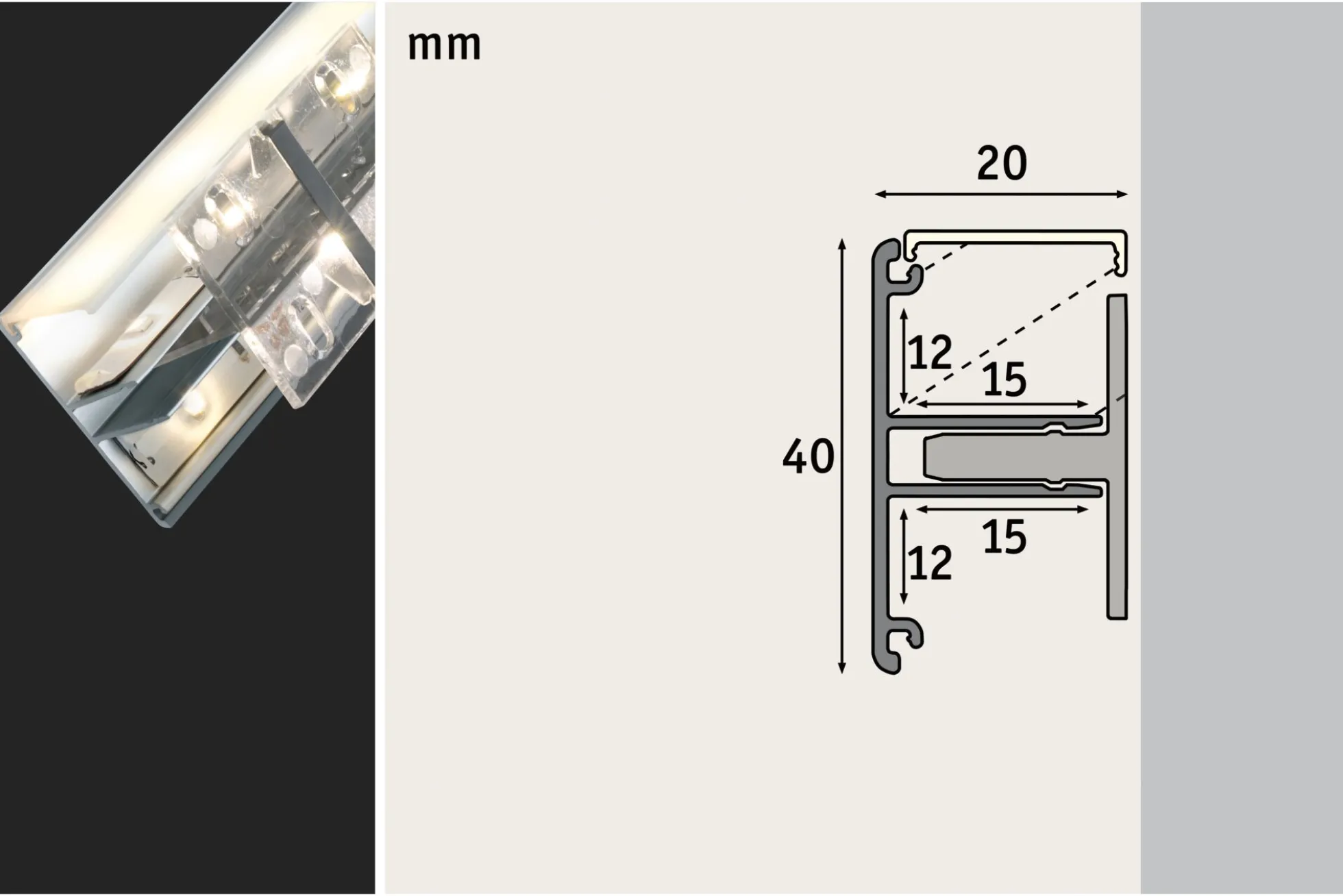 LED Strip Profil - Duo 1m