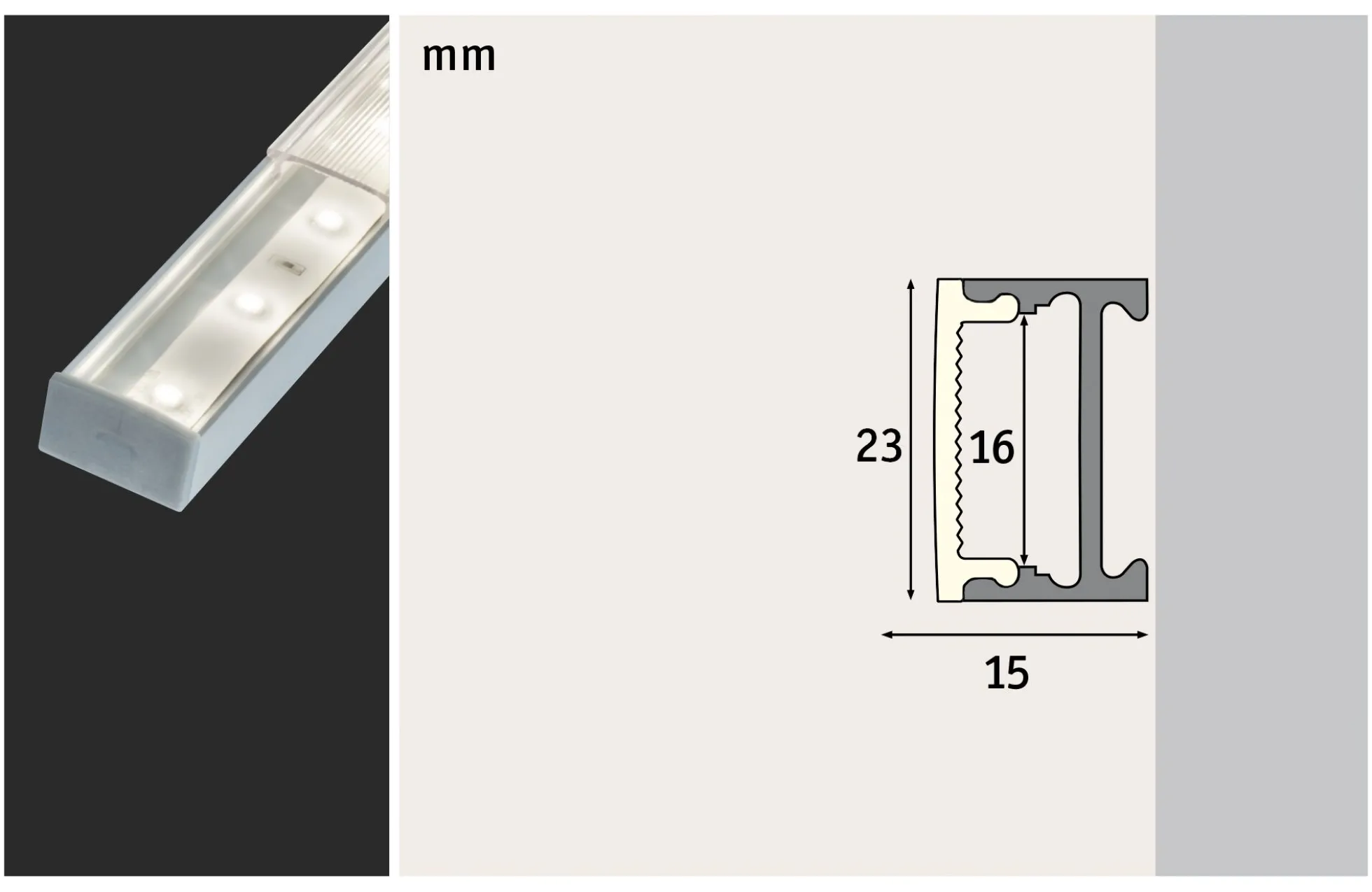 LED Strip Profil - Square 2m