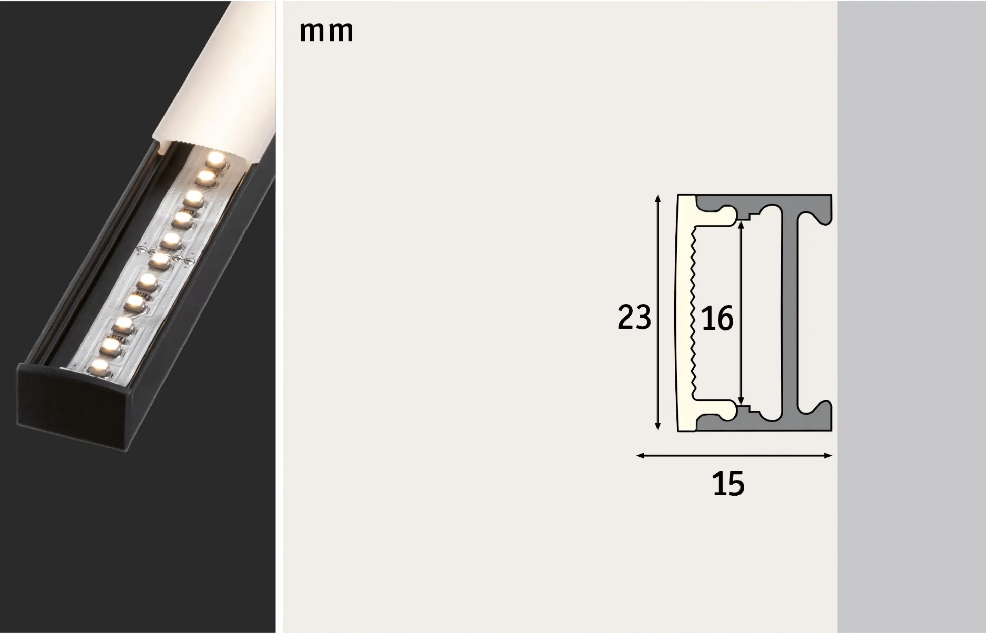 LED Strip Profil - Square 2m
