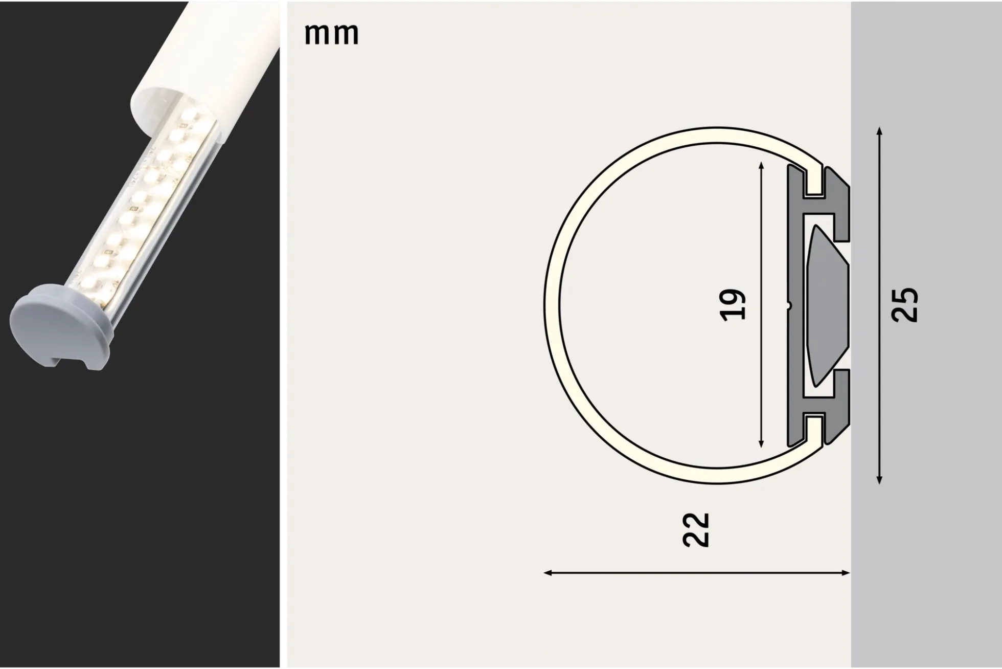 LED Strip Profil - Tube 2m
