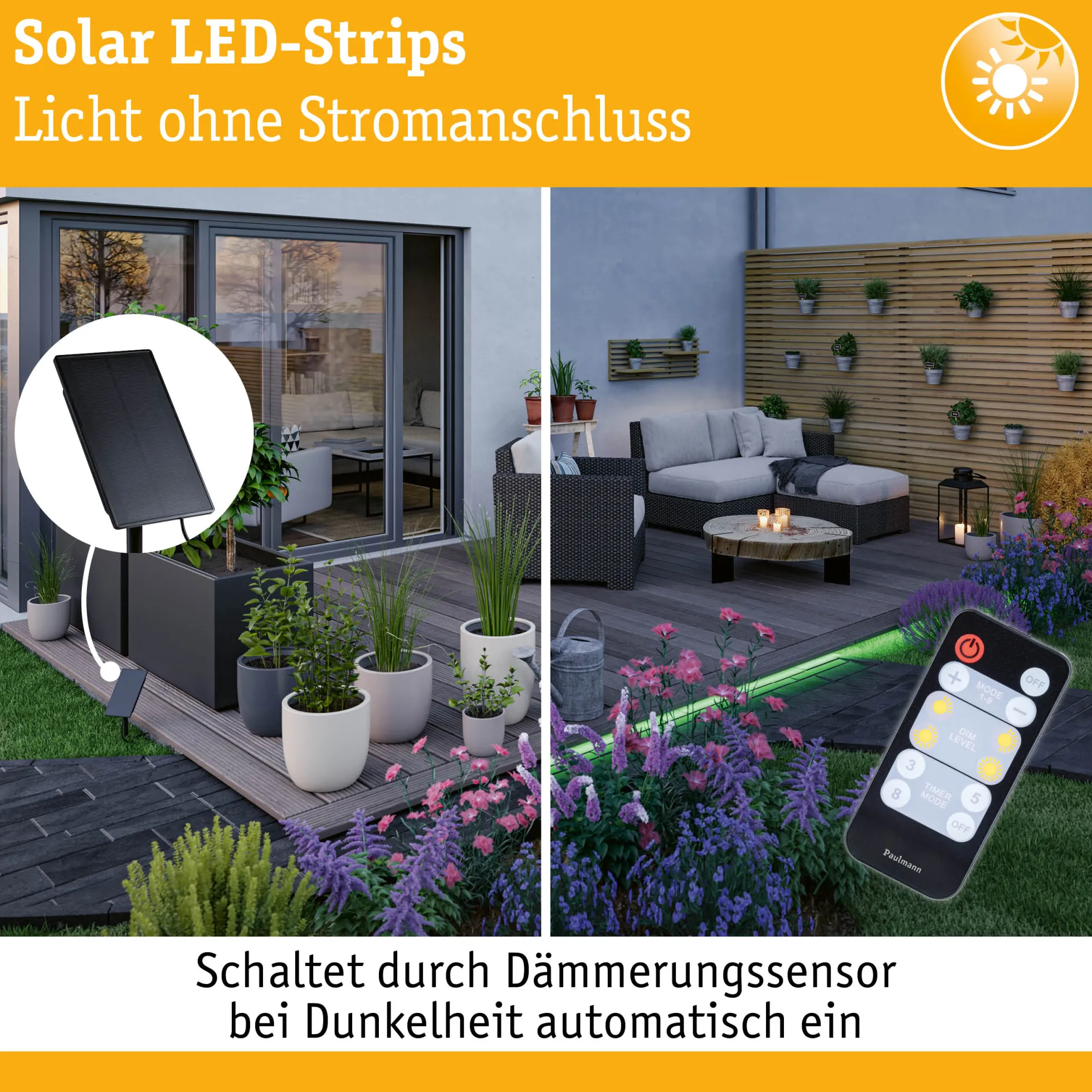 LED Stripe Solar - inkl. Fernbedienung