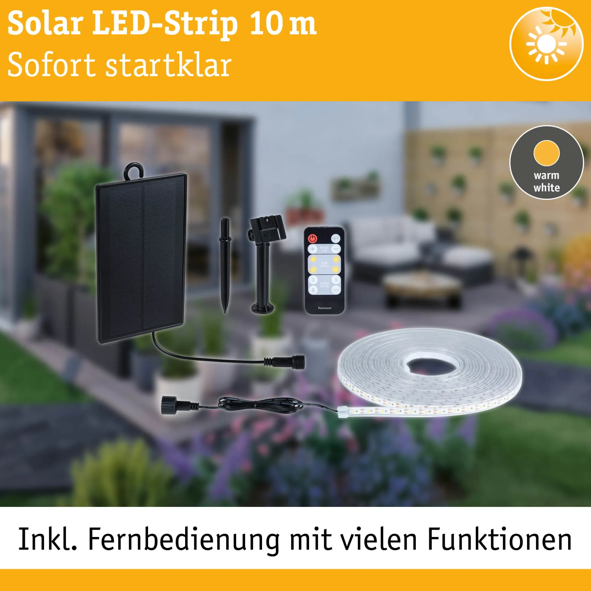 LED Stripe Solar - inkl. Fernbedienung