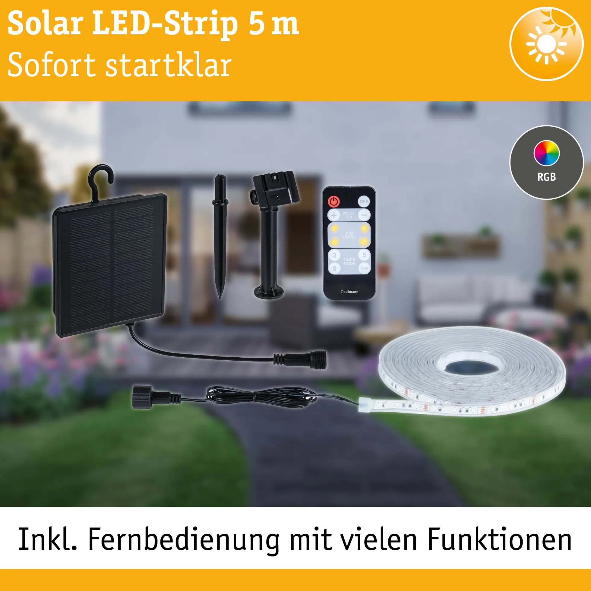 LED Stripe Solar - inkl. Fernbedienung
