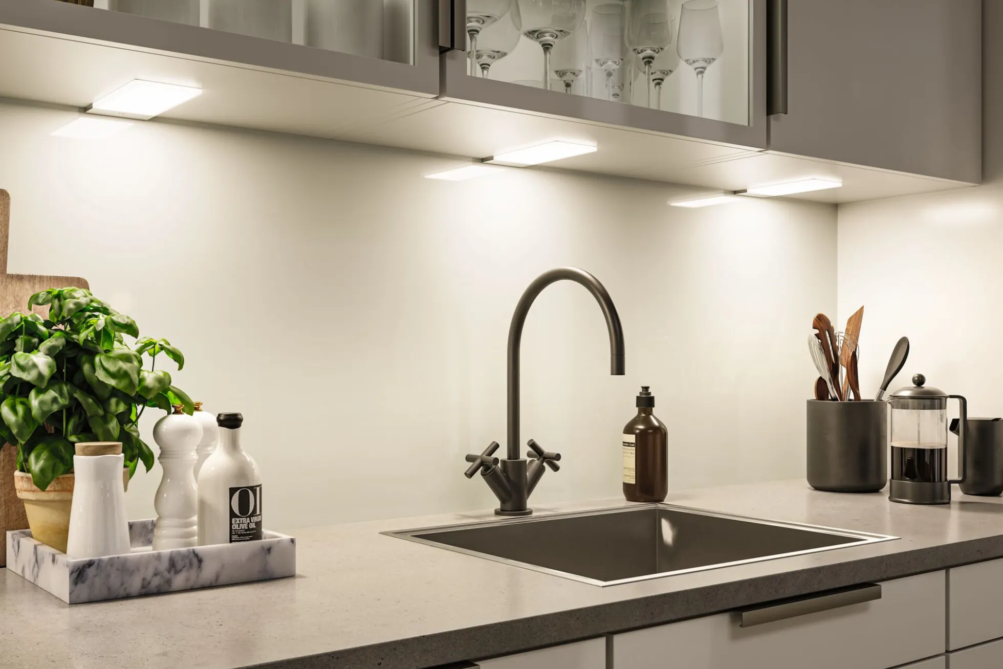 LED Unterschrankleuchte - Bredo Näherungsensor 3er-Set