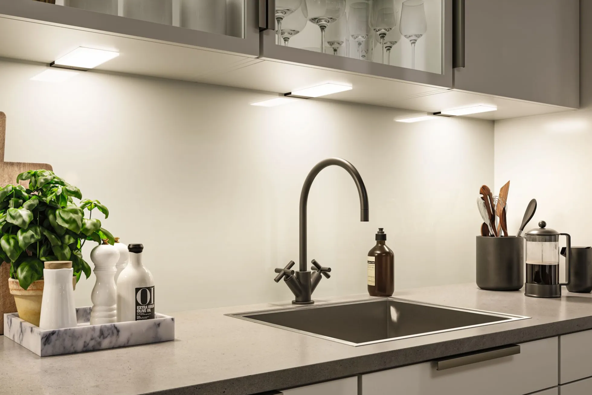 LED Unterschrankleuchte - Bredo Näherungsensor 3er-Set