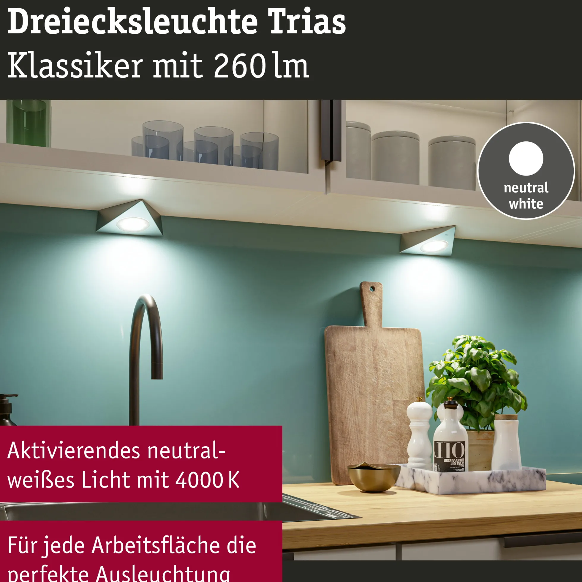 LED Unterschrankleuchte - Trias Näherungsensor 3er-Set