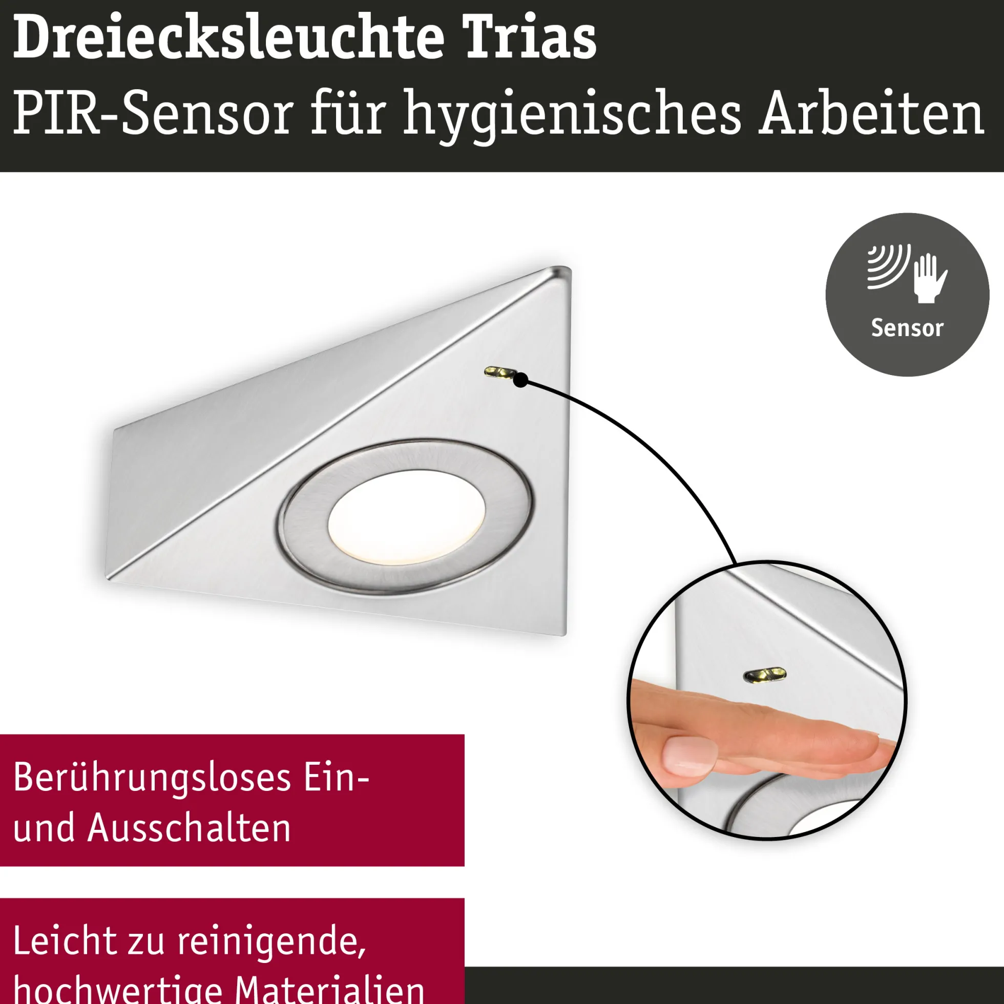 LED Unterschrankleuchte - Trias Näherungsensor 3er-Set
