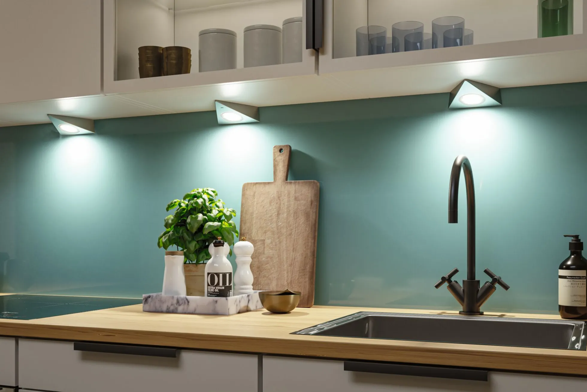 LED Unterschrankleuchte - Trias Näherungsensor 3er-Set