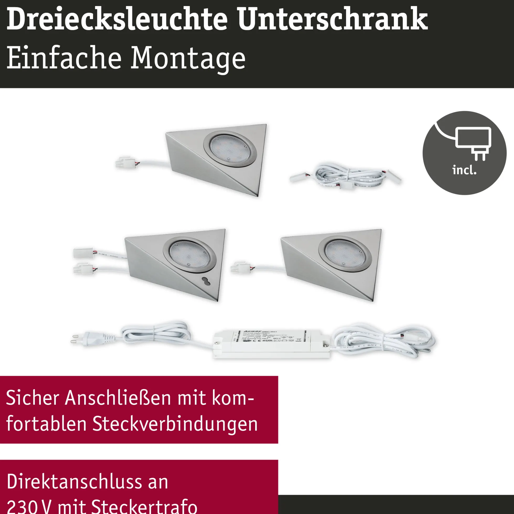 LED Unterschrankleuchte - Dreieck