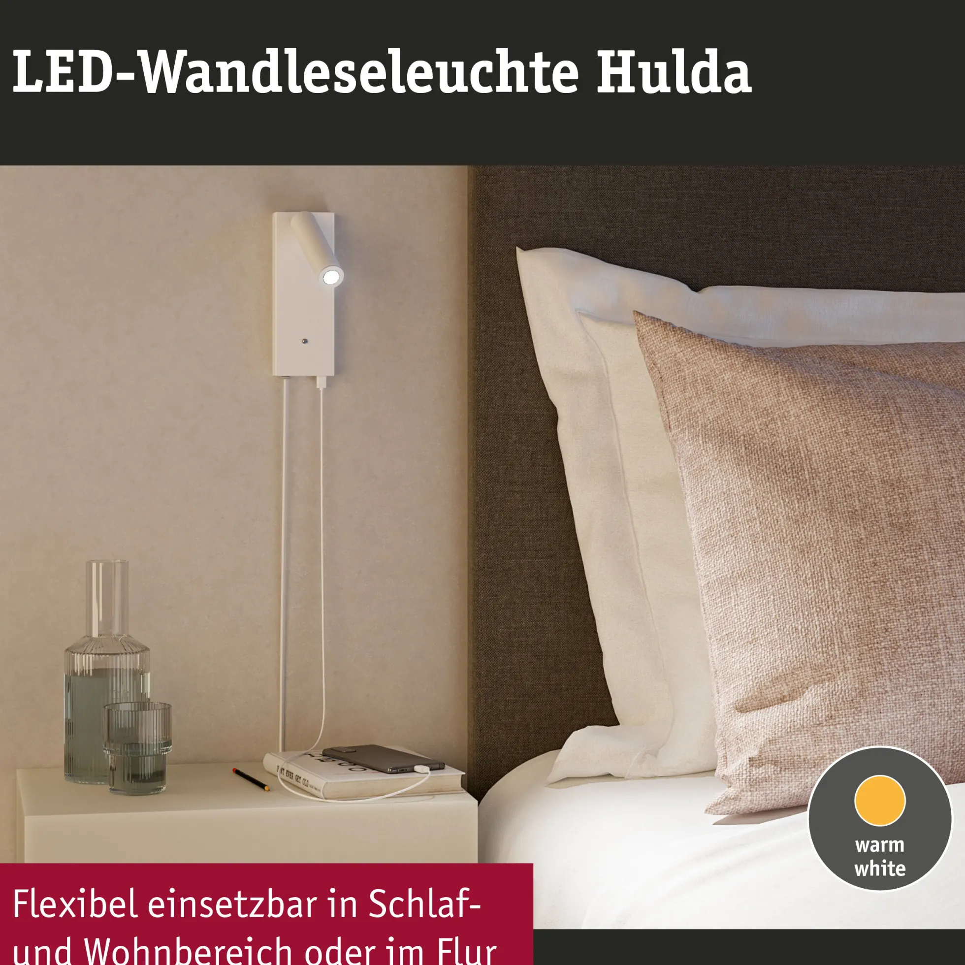 LED Wandleuchte 3-Step-Dim - Hulda USB C