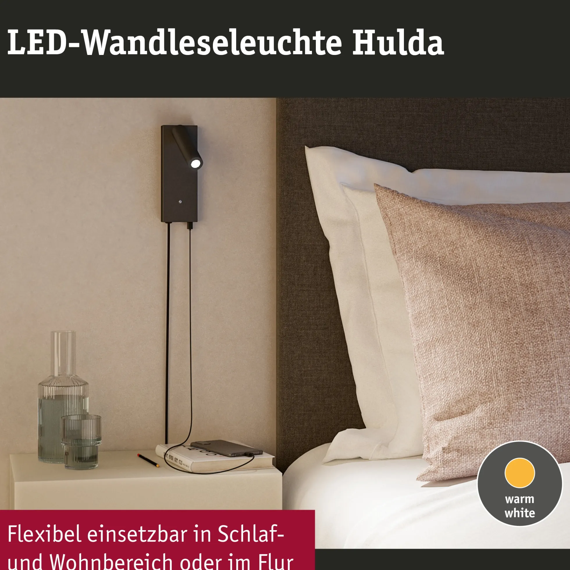 LED Wandleuchte 3-Step-Dim - Hulda USB C
