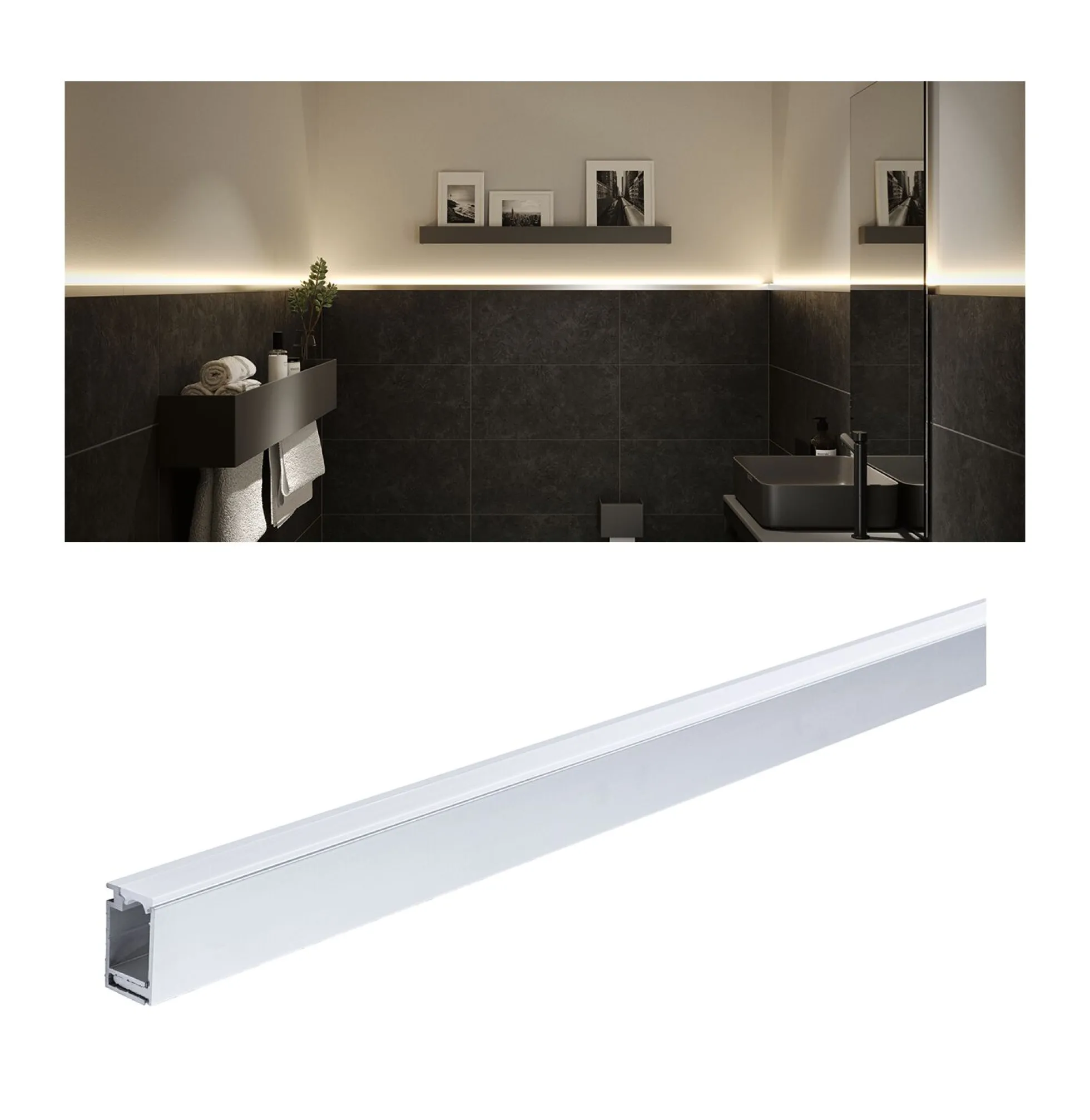 LumiTiles LED Strip Aufbauprofil - Top 1m