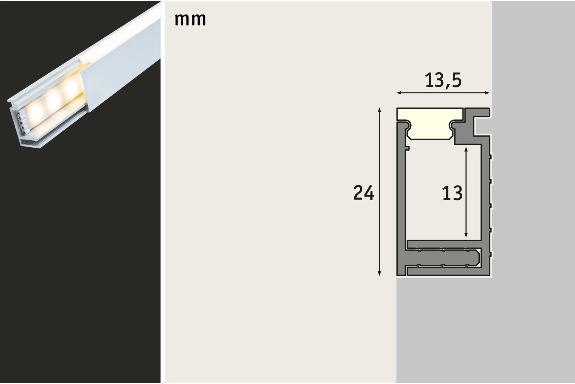 LumiTiles LED Strip Aufbauprofil - Top 1m