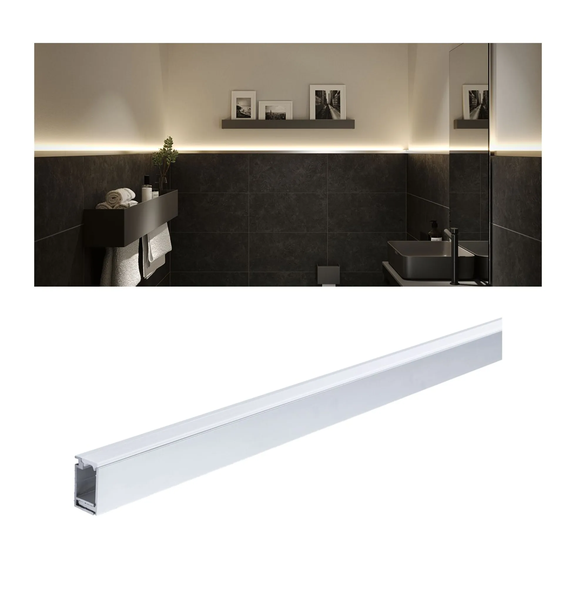 LumiTiles LED Strip Aufbauprofil - Top 2m