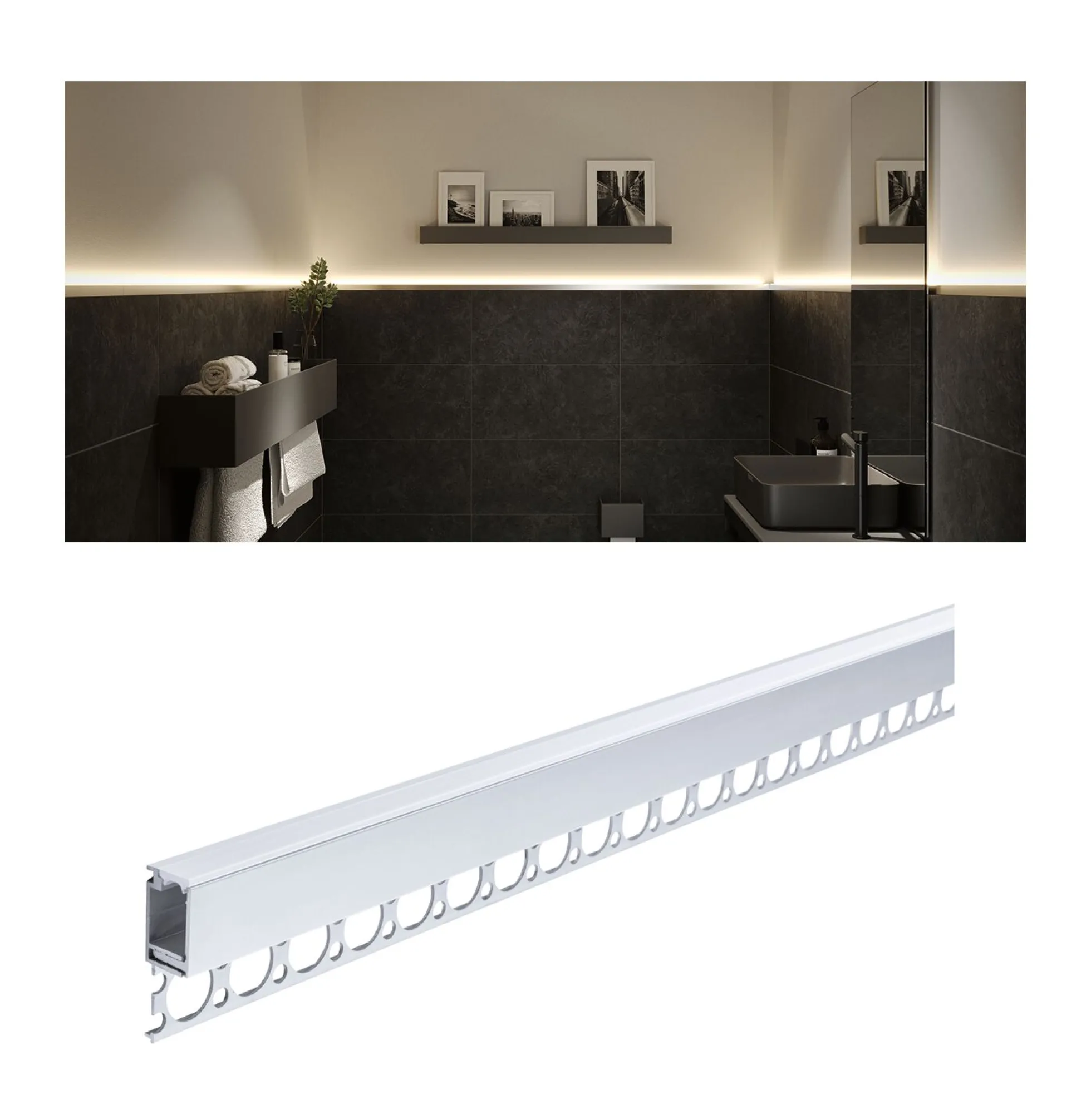 LumiTiles LED Strip Einbauprofil - Top 1m