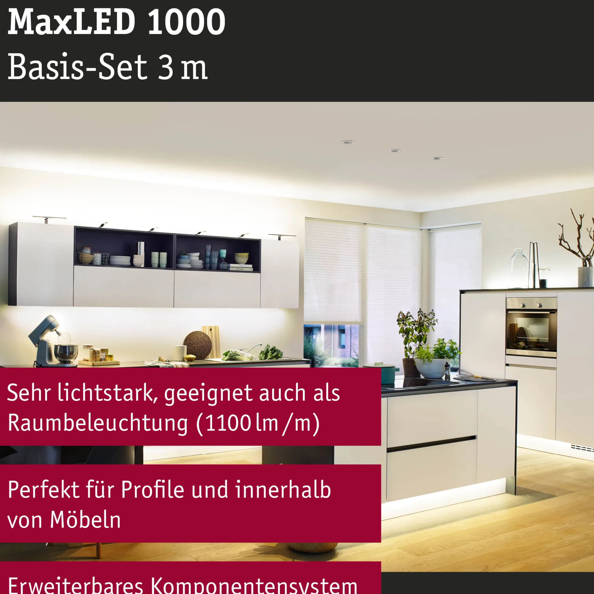 MaxLED 1000 LED Strip - Basisset 3m Warmweiß