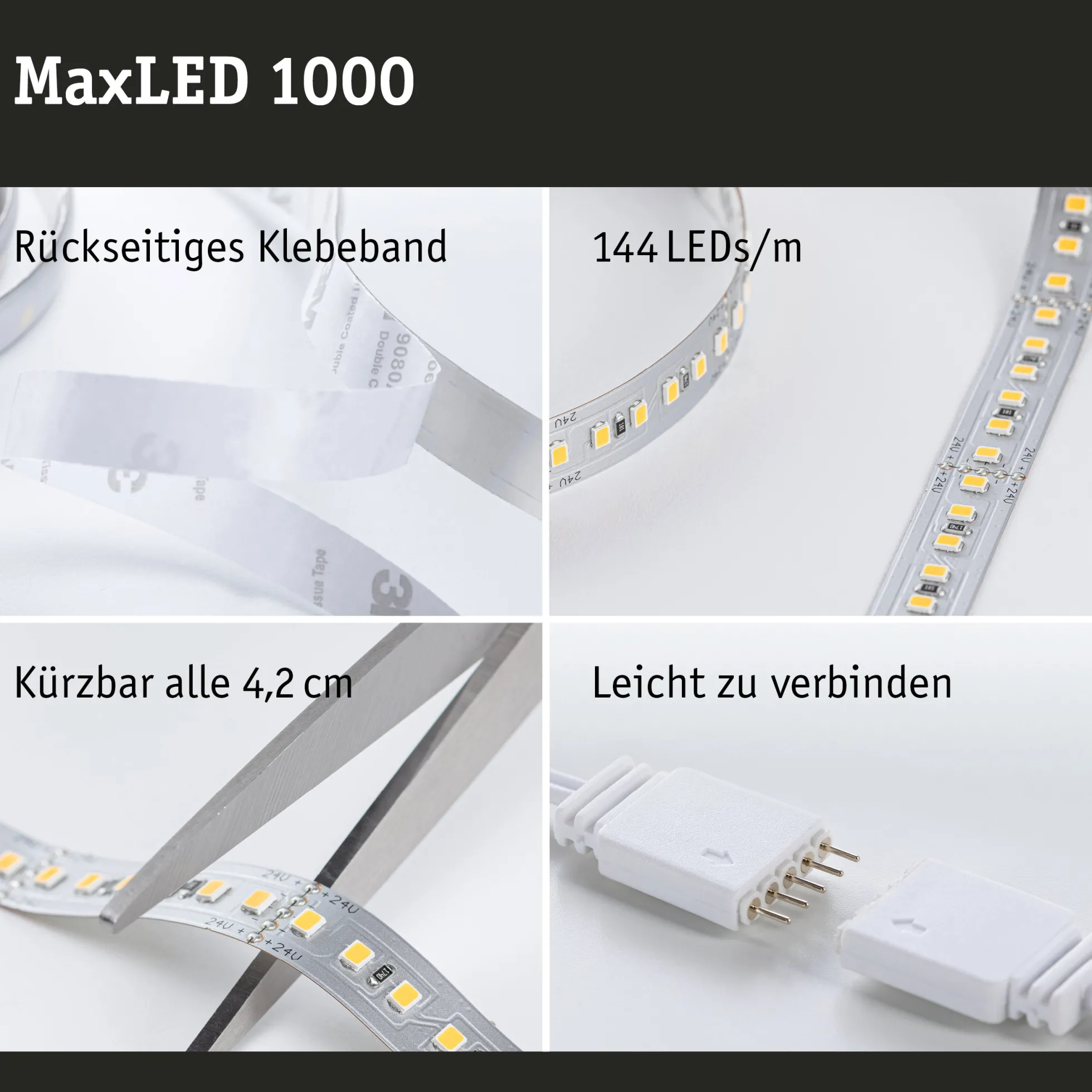 MaxLED 1000 LED Strip - Basisset 1,5m Tageslichtweiß