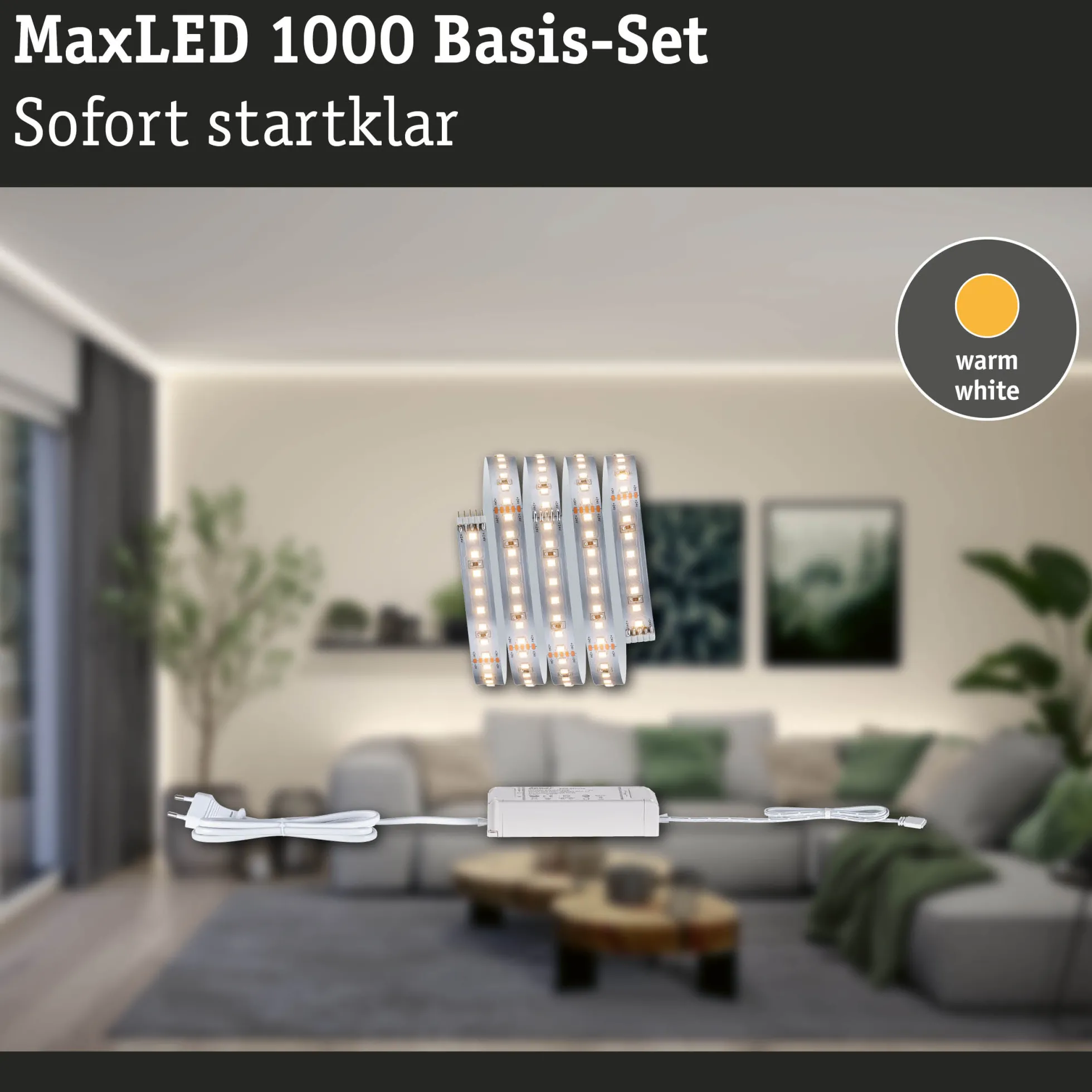 MaxLED 1000 LED Strip - Basisset 1,5m Warmweiß