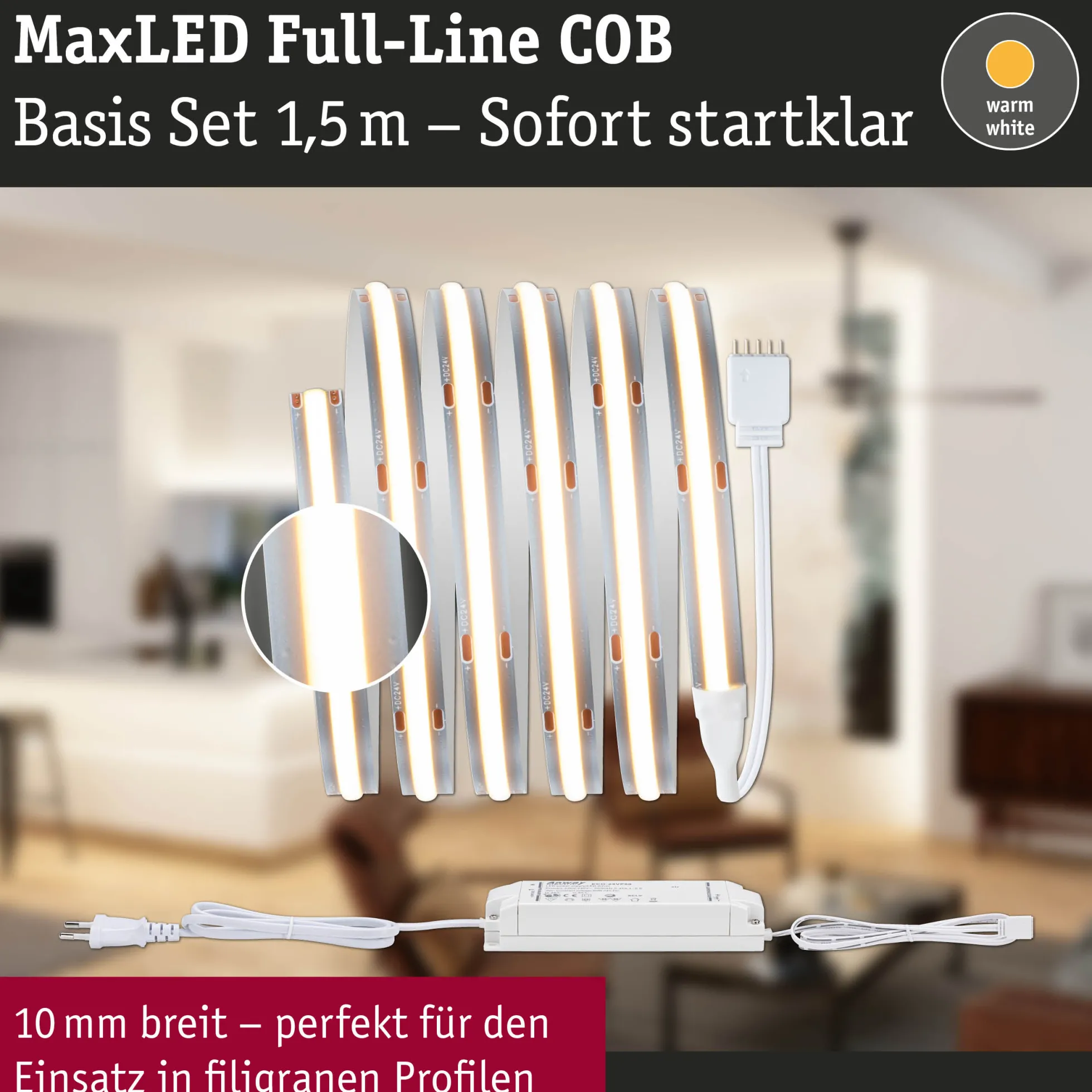 MaxLED 1000 LED Strip - Basisset 1,5m Warmweiß