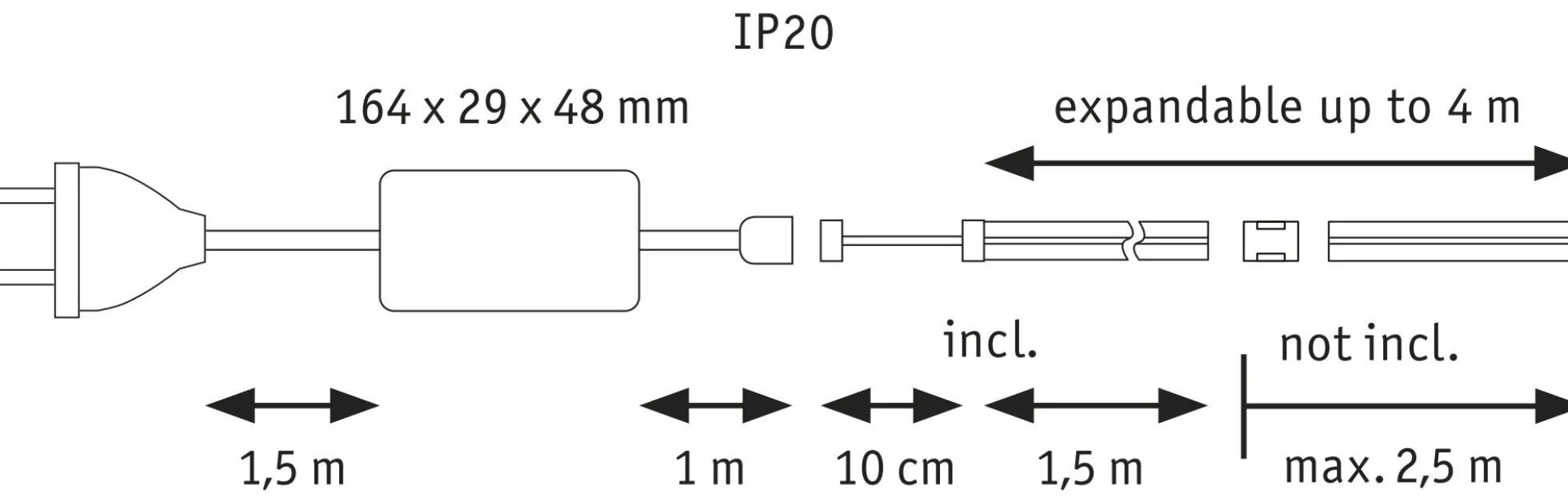 MaxLED 1000 LED Strip - Basisset 1,5m Warmweiß