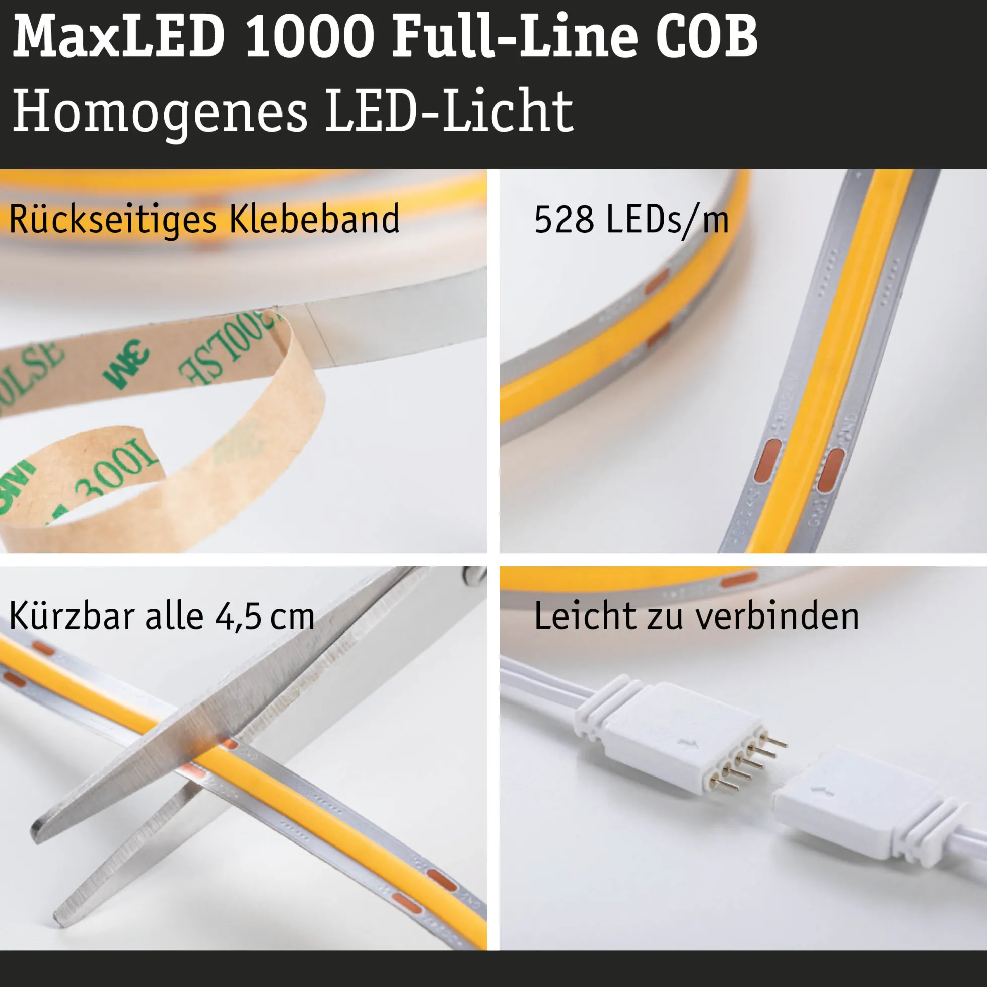 MaxLED 1000 LED Strip - Basisset 1,5m Tageslichtweiß