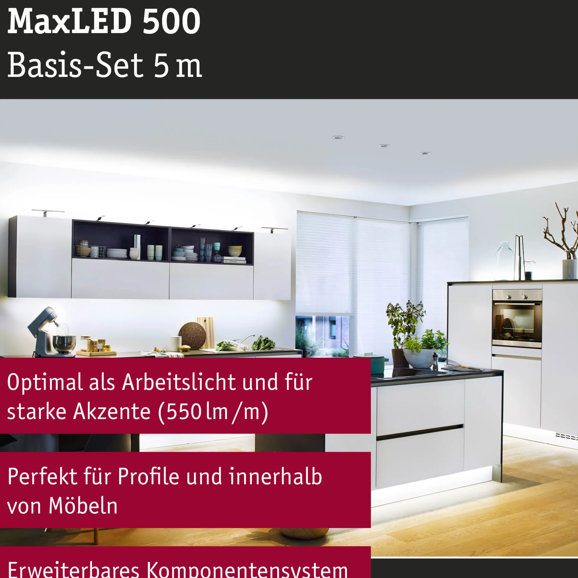 MaxLED 500 LED Strip - Basisset 5m Tageslichtweiß