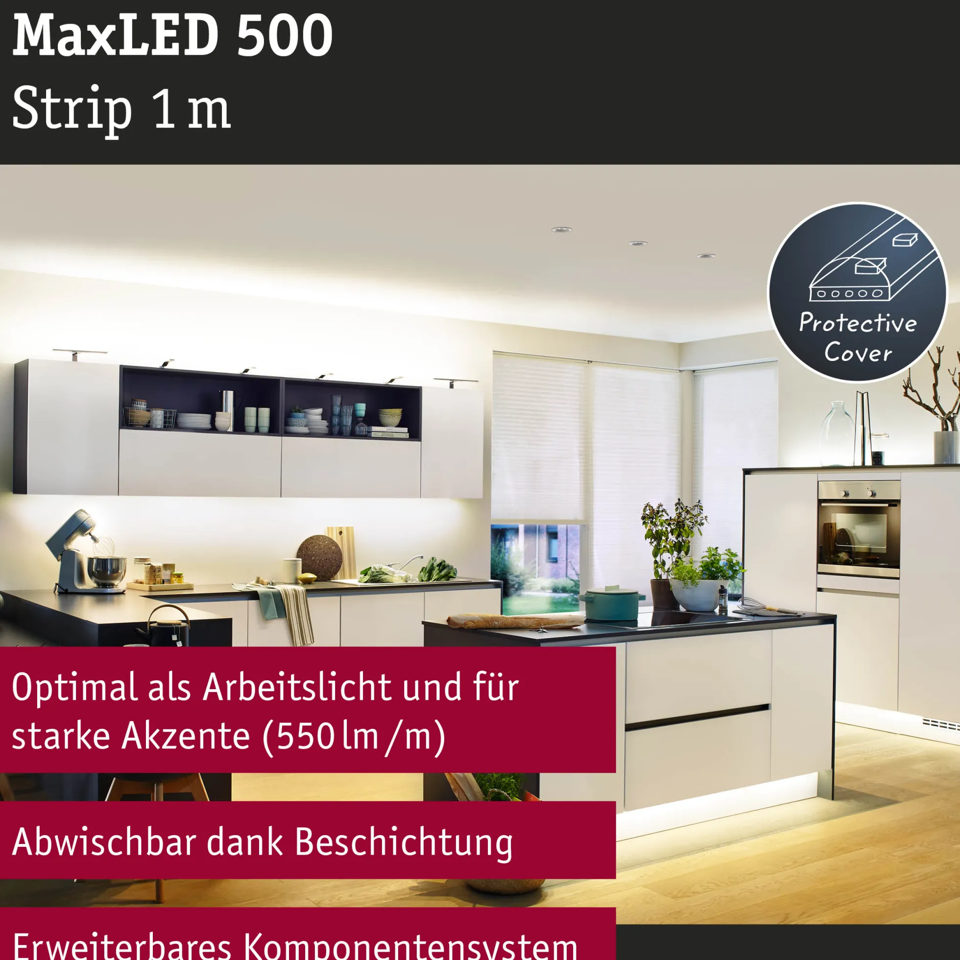 MaxLED 500 LED Strip - Einzelstrip 1m Warmweiß