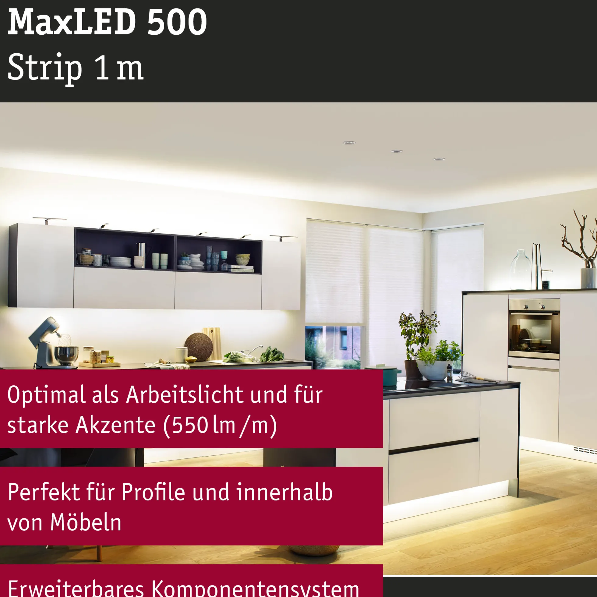 MaxLED 500 LED Strip - Einzelstrip 1m Warmweiß