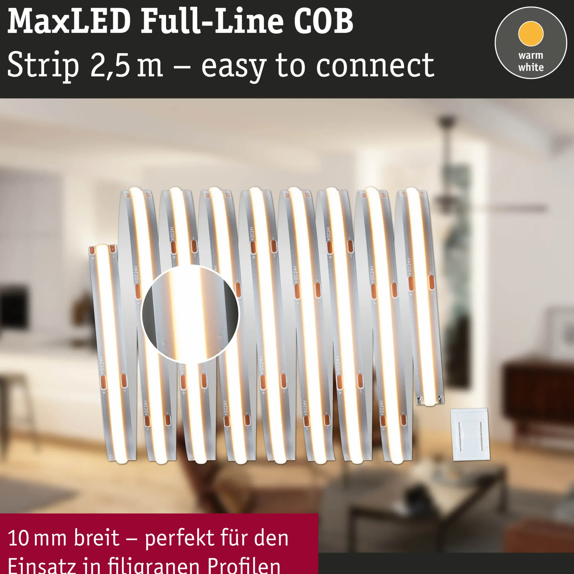 MaxLED 1000 LED Strip - Einzelstrip 2,5m Warmweiß
