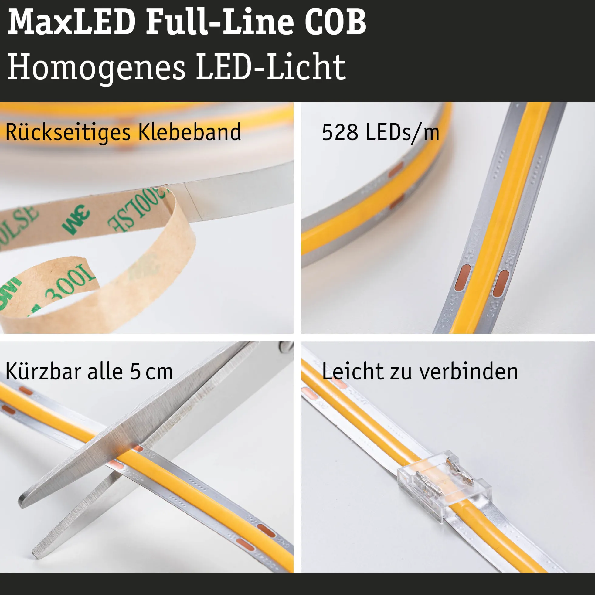 MaxLED 1000 LED Strip - Einzelstrip 2,5m Warmweiß