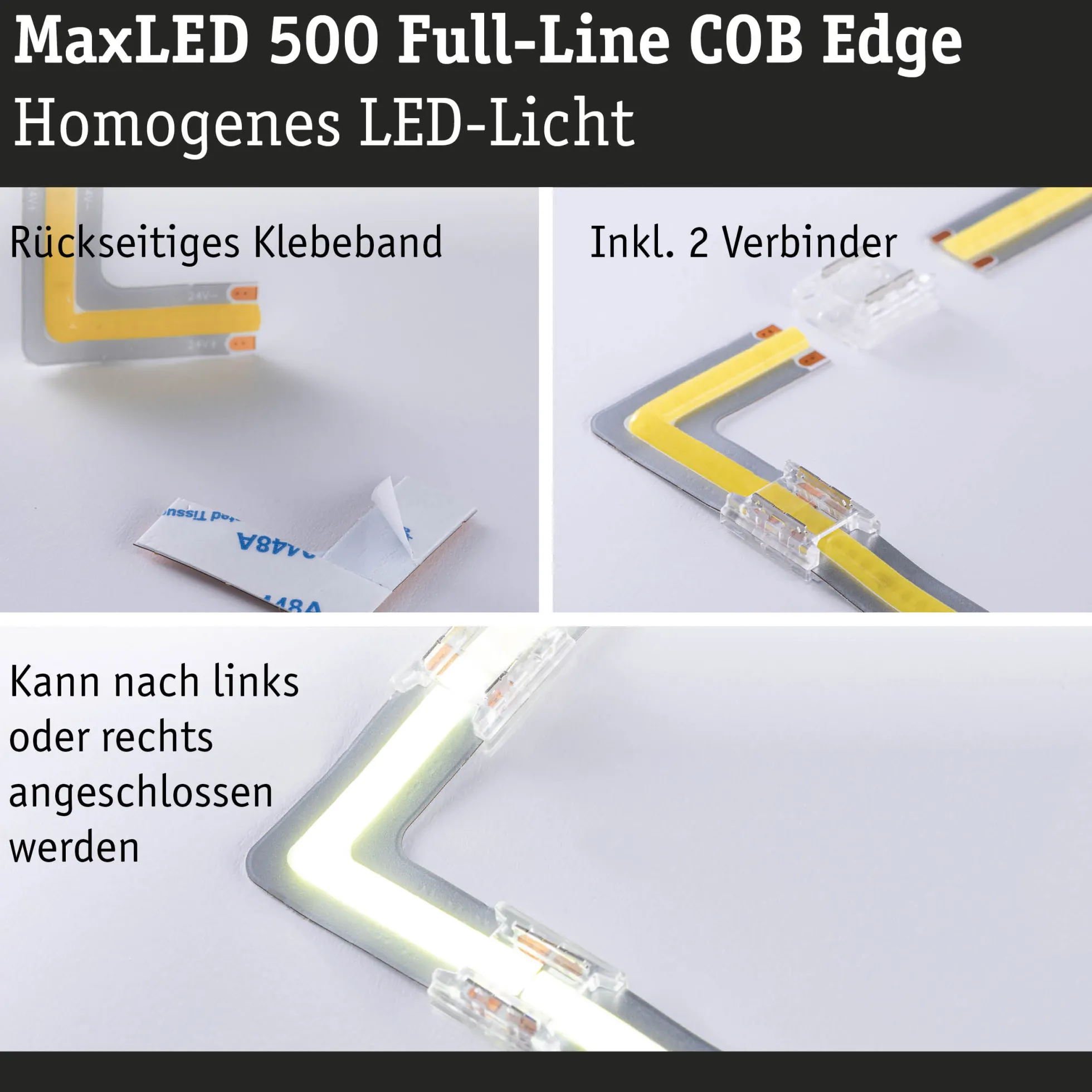 MaxLED 500 LED Strip - Erweiterung COB Ecke 90° Tageslichtweiß
