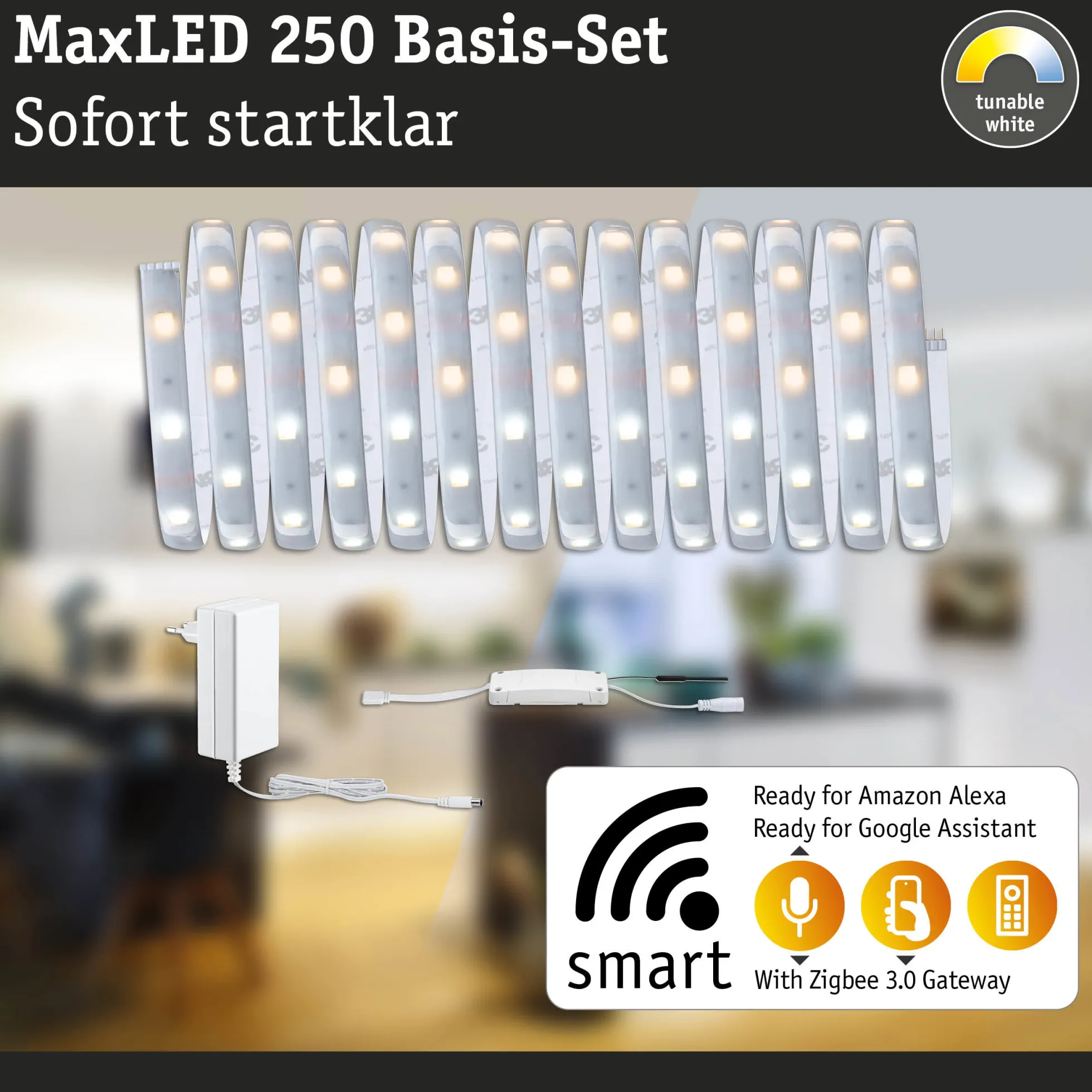 MaxLED 250 LED Strip Smart Home Zigbee 3.0 - Basisset Basisset 5m Tunable White