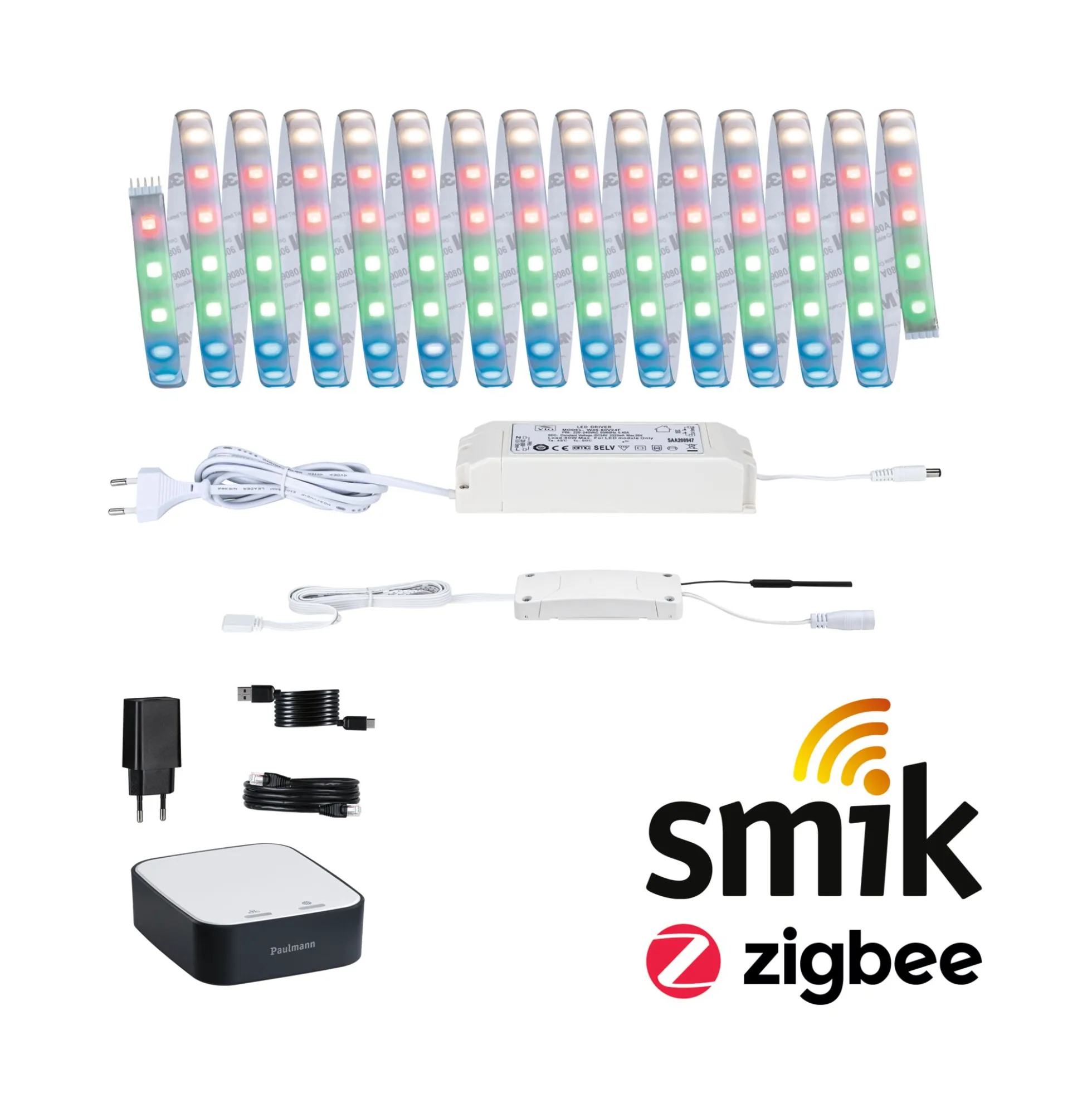 MaxLED 500 Preisattraktives Starterset Zigbee 3.0 - Smart Home smik Gateway + LED Strip RGBW Basisset