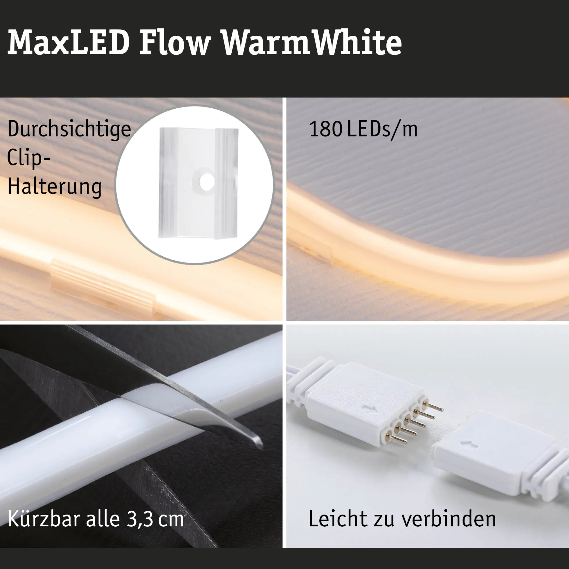 MaxLED Flow LED Strip - Basisset Warmweiß