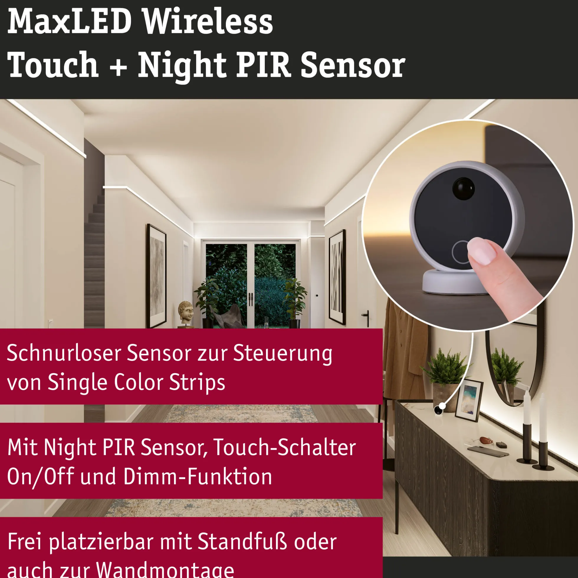 MaxLED Zubehör Steuerung - Erweiterung Funk-Touchschalter