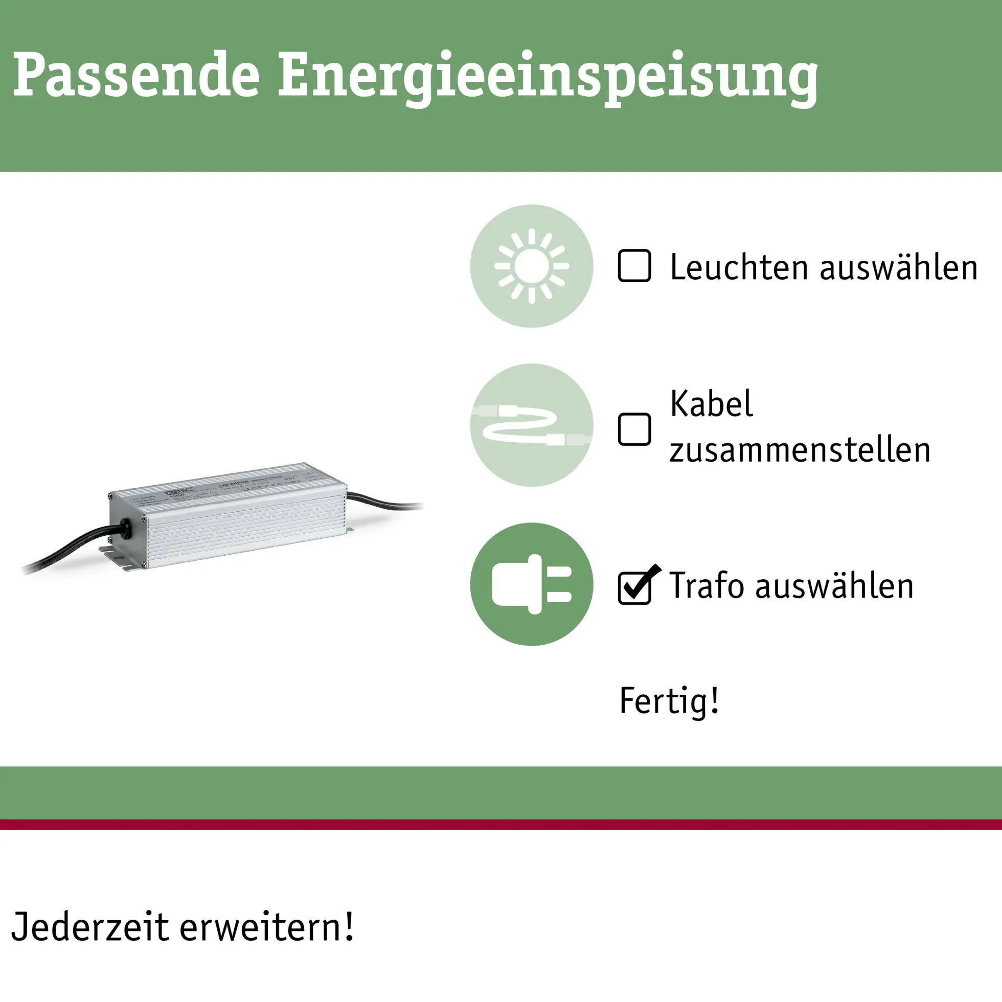 Plug & Shine Einspeisung - 230/24V DC