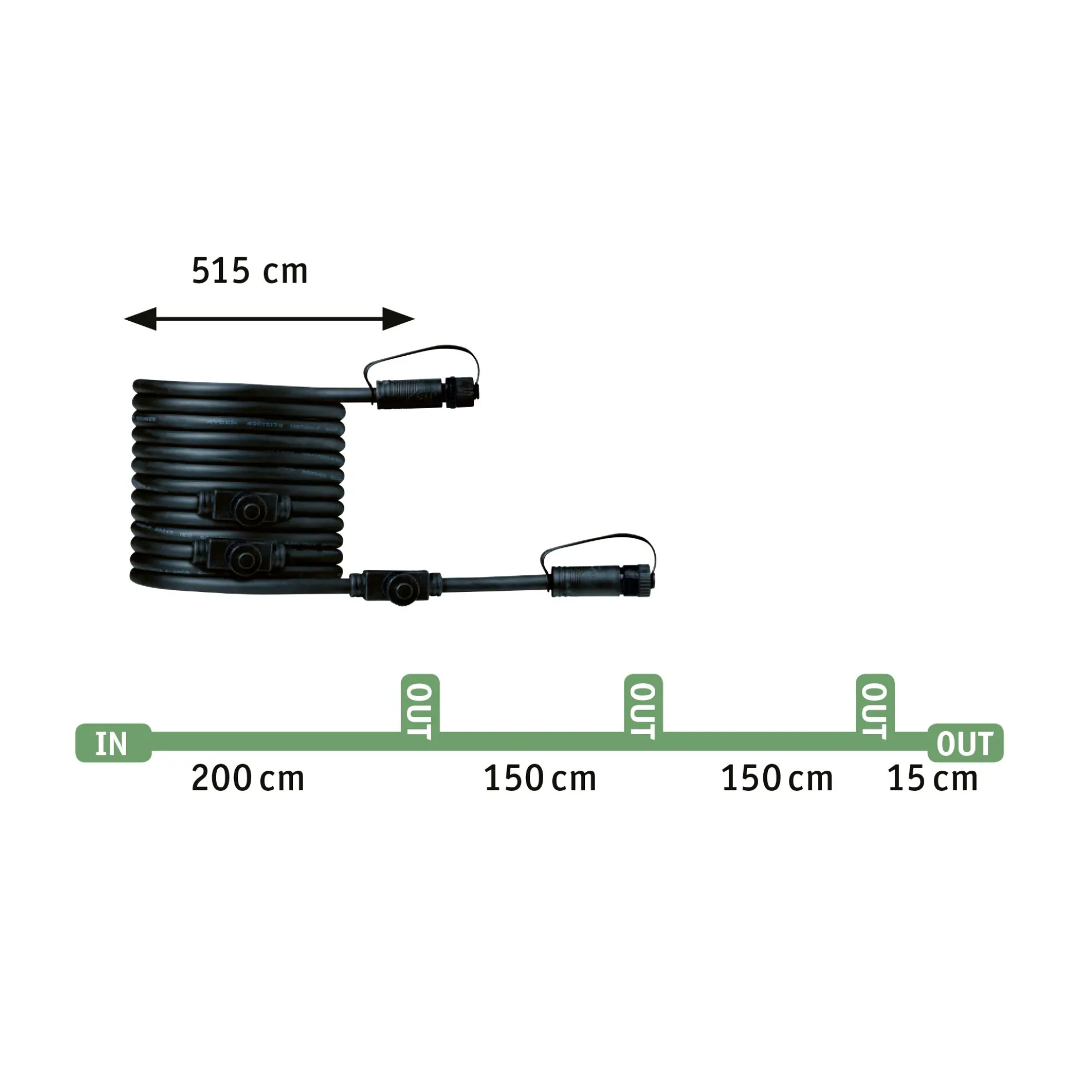 Plug & Shine Kabel - 5m 4 Ausgänge