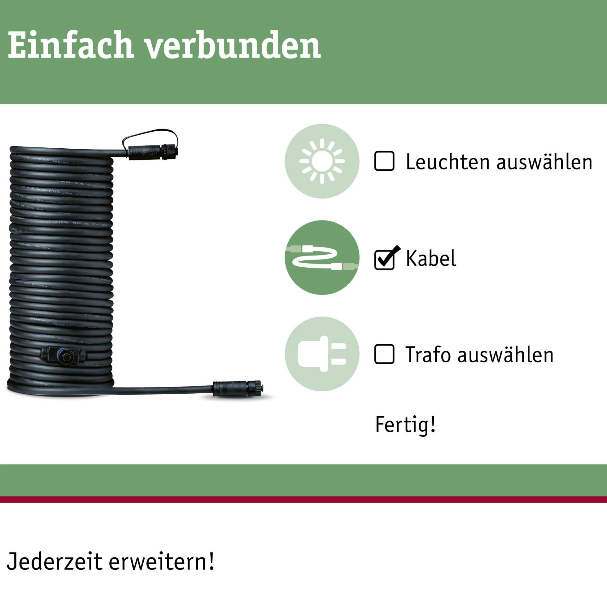 Plug & Shine Kabel - 10m 2 Ausgänge